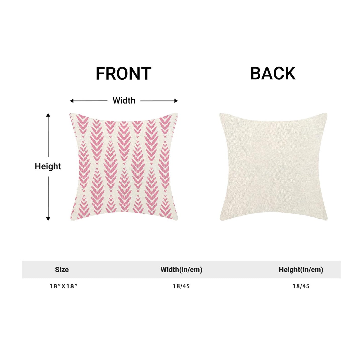CXMEIFLY Hot Pink Boho Pillow Covers 18 x 18 Inch Set of 2 Preppy Herringbone Bohemian Ethnic Decor Throw Pillows Geometric Tribal Summer Outdoor Linen Farmhouse Decorative Pillowcases for Couch Bed