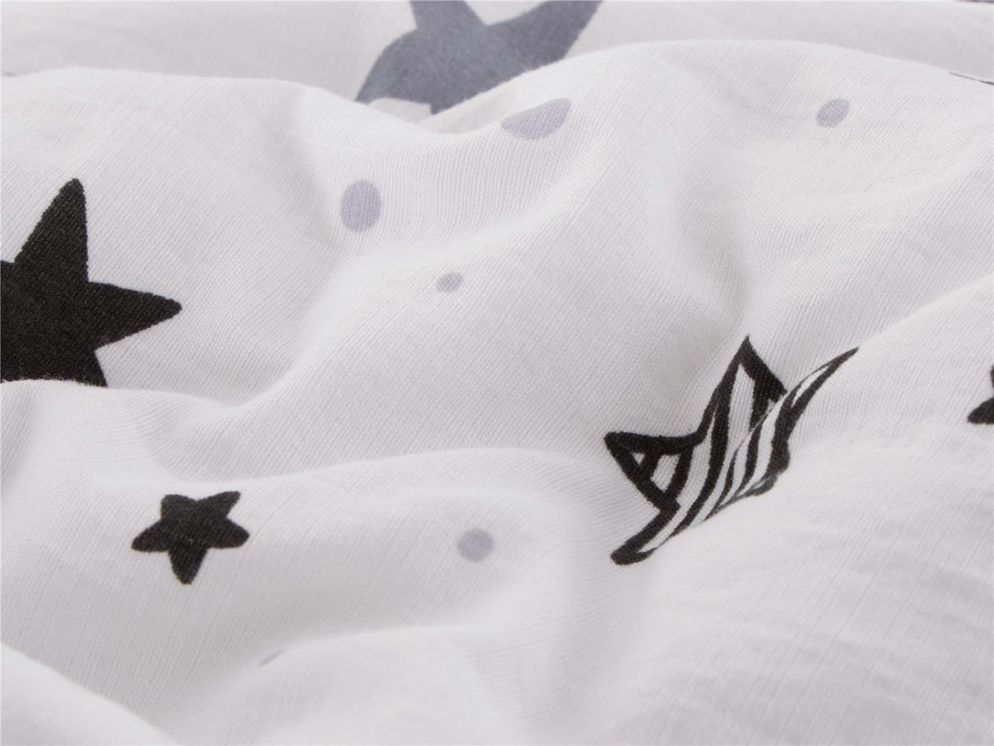 NTBED Star Printed Zipper Bedding Sets Twin for Kids Boys Lightweight Microfiber Black White Comforter Set with Fitted Sheet Pillow Covers