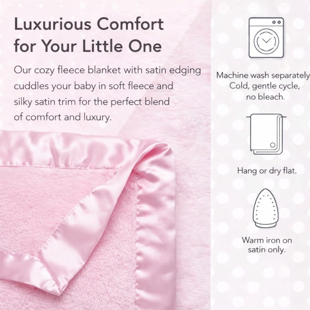 Personalized Baby Blanket for Girls - Newborn or Infant Gift with Name - Personalized Baby Blankets for Girls - Baby Blankets Newborn - Custom Pink Blanket - Custom Baby Blanket