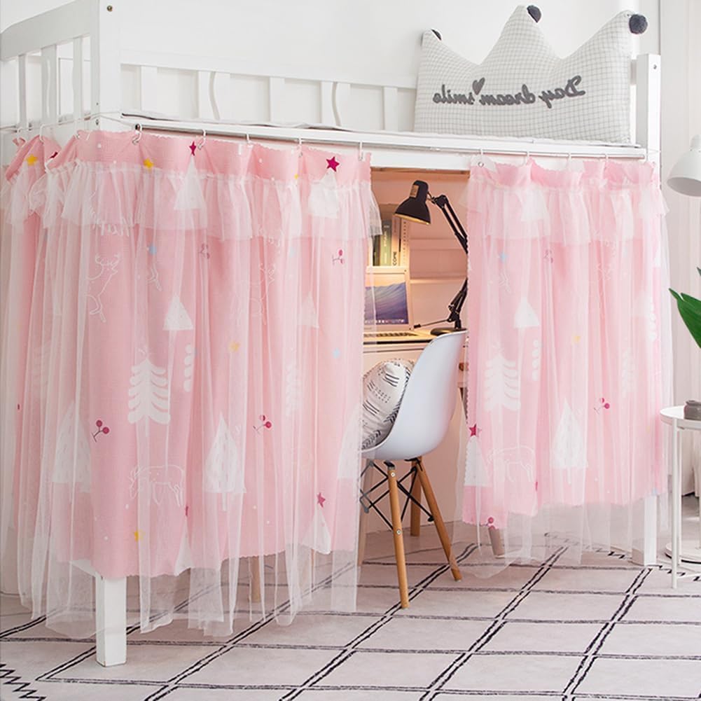 XGOPTS Bottom Bunk Bed Curtains Students Dormitory Bunk Bed Curtains Loft Bedroom Privacy Curtains Single Sleeper Blackout Cloth Bed Tent Curtain Shading Net Lightproof Bedding Spread Curtain Canopy