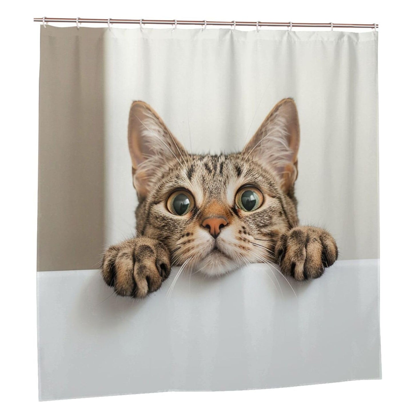 Myfsucce Funny Cat 72 * 72 Inch Shower Curtain Waterproof Bathroom Curtains with Grommets and Hooks for Bathroom Decor