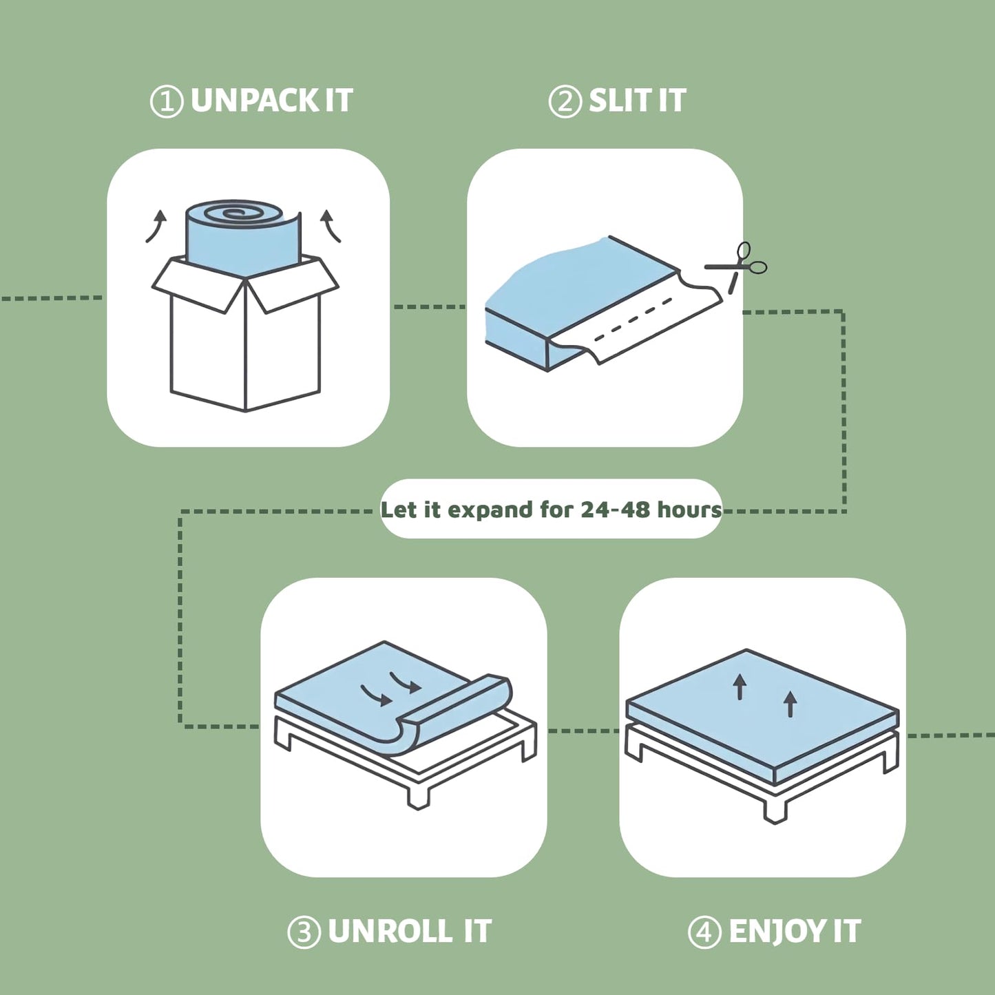 NightHug Bamboo Mattress Topper Queen Size with Deep Pocket 1700 GSM Fill Cooling Shredded Memory Foam Mattress Pad Rayon Derived from Bamboo, Ideal for Side Sleepers, Back Pain, Hot Sleepers