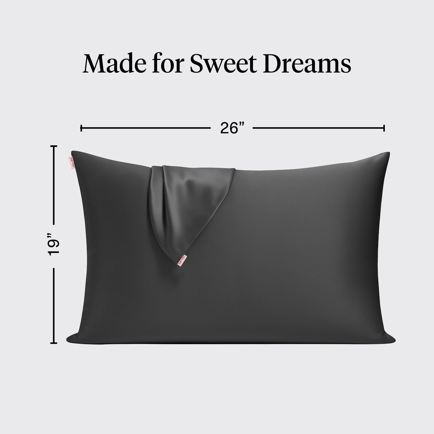 Kitsch Satin Pillowcase with Zipper for Hair & Skin - Softer Than Silk Pillow Cases, Smooth Cooling Satin Pillow Case, Wrinkle-Free, Machine Washable, Pillow Cases Standard Size 19x26 - Charcoal
