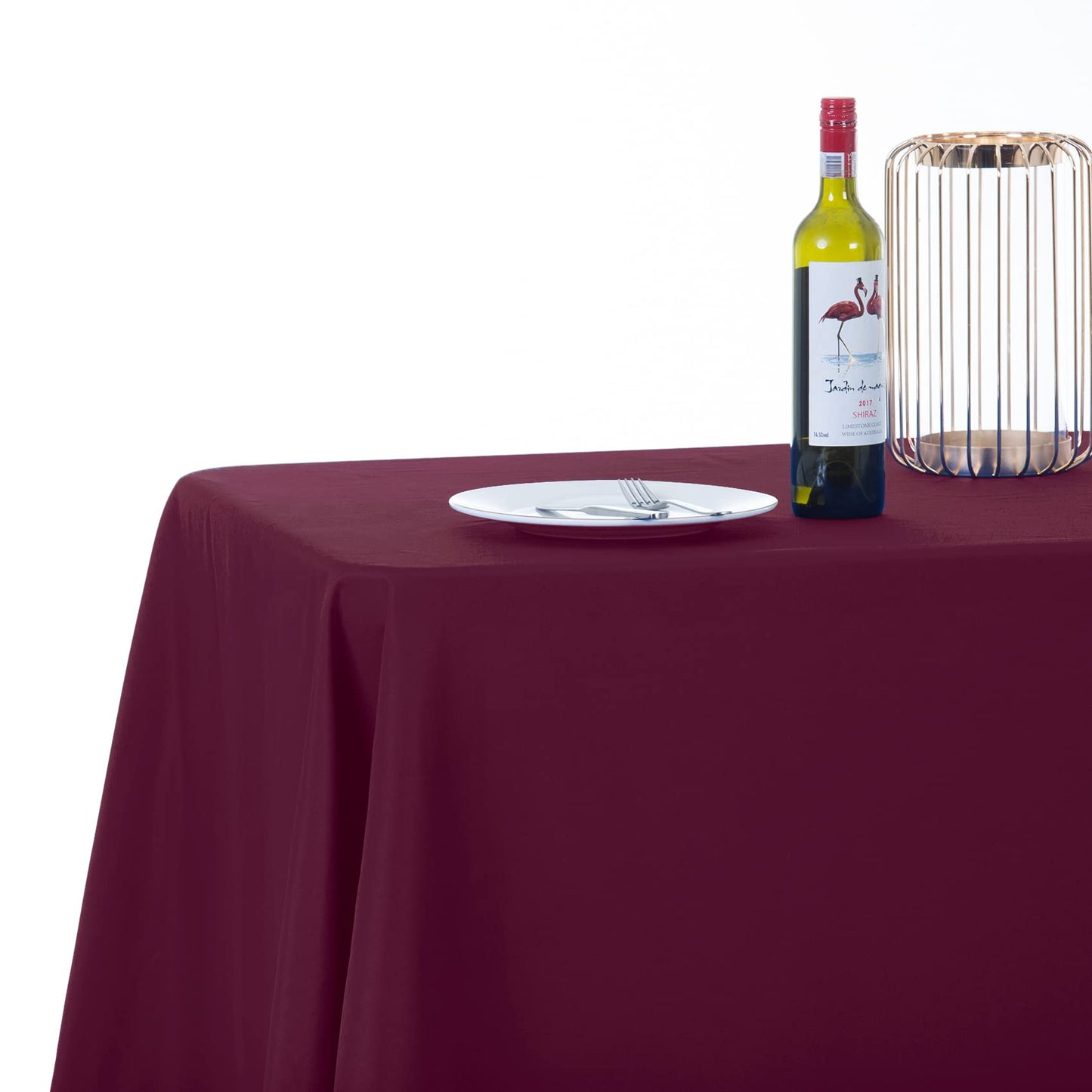 Ascoza 2pack 90x156 Inch Burgundy Rectangular Tablecloth 6 Feet Table Cloth in Polyester Fabric for Wedding/Banquet/Restaurant/Parties
