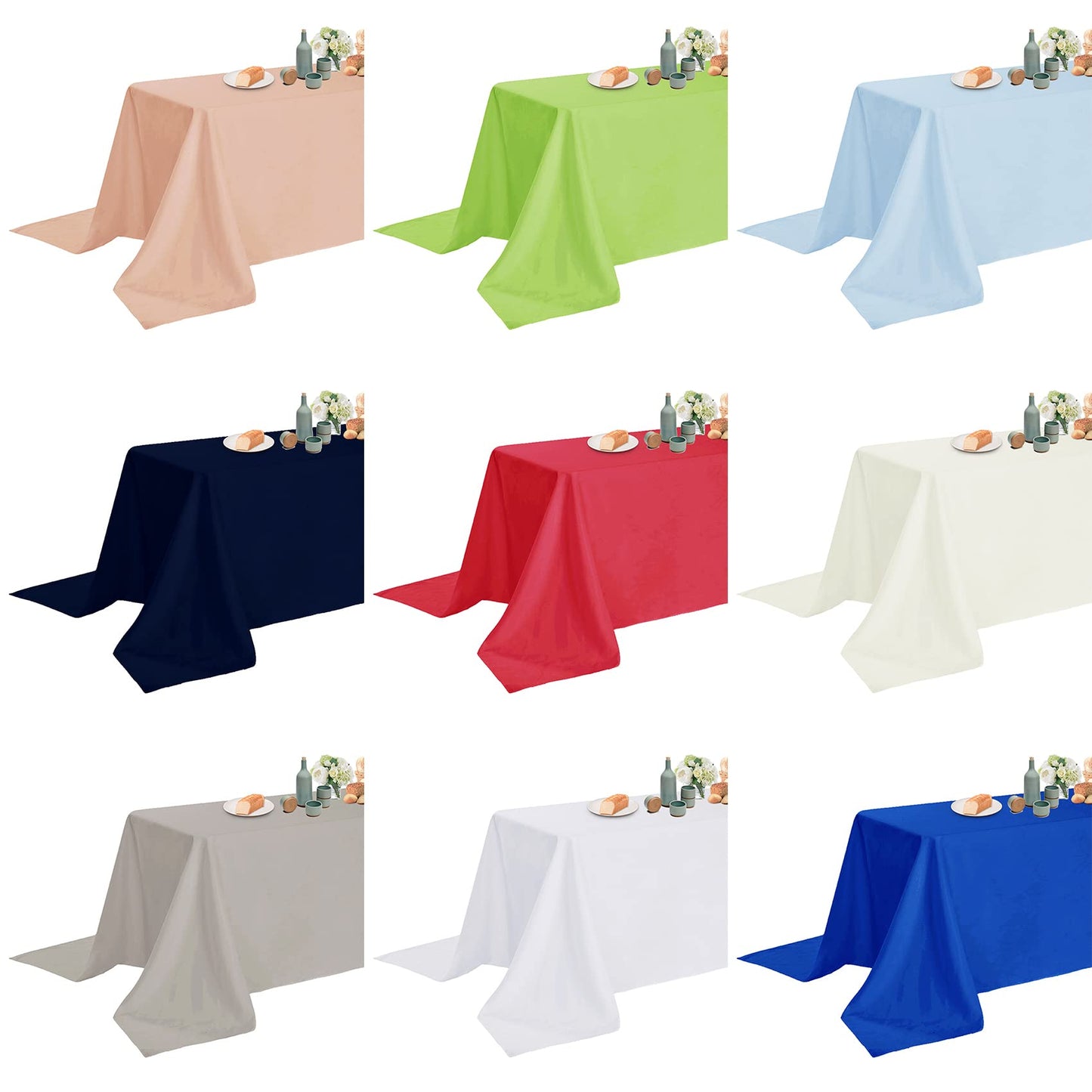 Fokitut 2 Pack Waterproof Rectangle Tablecloth, 60x120 Inch, Stain Resistant and Wrinkle Polyester Table Cloth, Fabric Table Cover for Kitchen Dining, Wedding, Party, Holiday Dinner-Orange