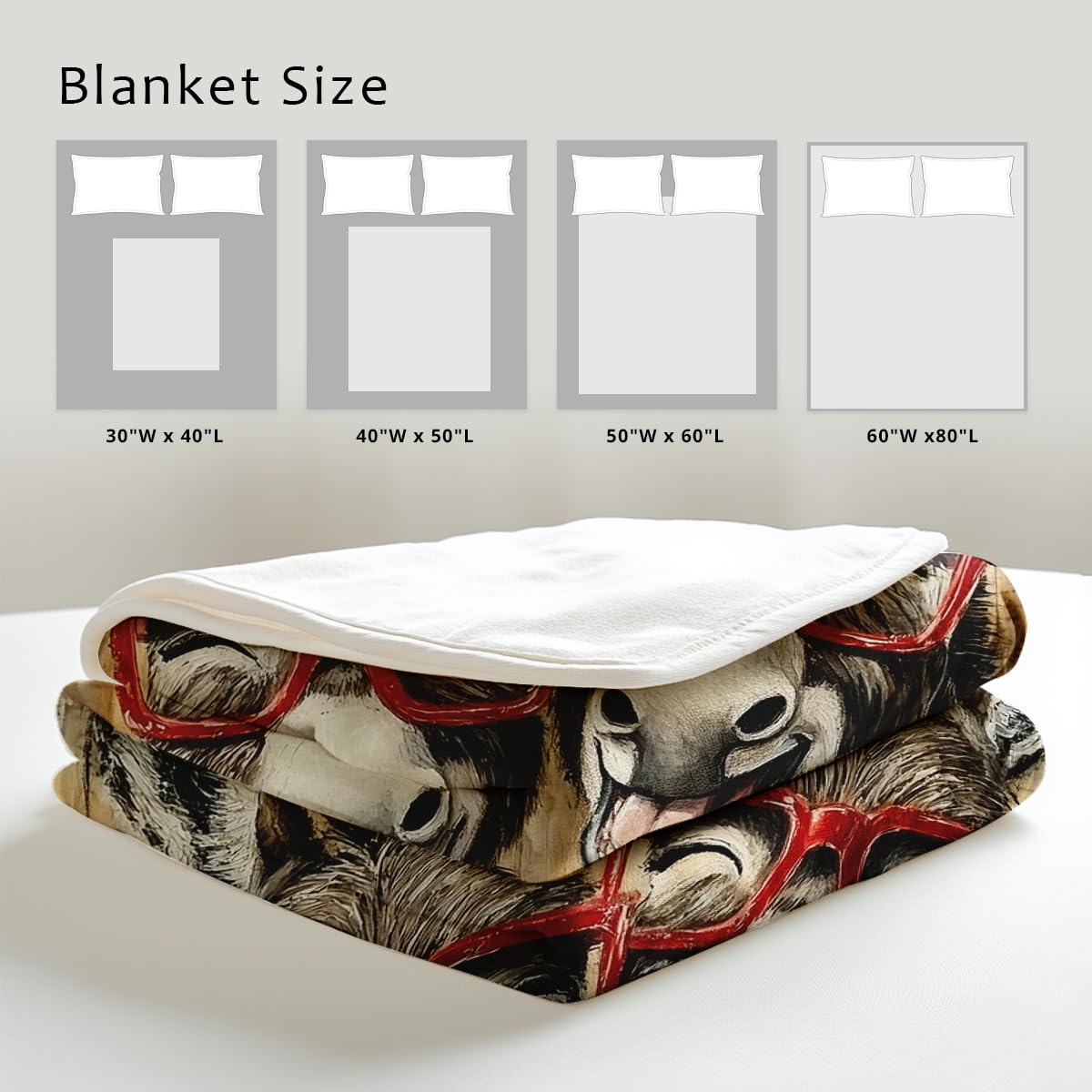 HUNXIAOJ Donkey Print Flannel Blanket Donkey Blanket Throw Funny Animal Bedding Couch Home Living Room Decor Gifts (49"x59")
