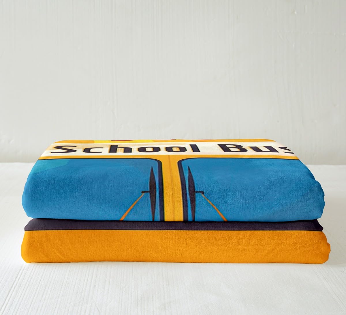 Feelyou School Bus Fleece Throw Blanket Bus Pattern Sherpa Blanket for Kids Boys Vehicles Truck Car Girls Plush Blanket Durable Fuzzy Blanket for Sofa Bed Couch Yellow,Baby 30x40 Inches