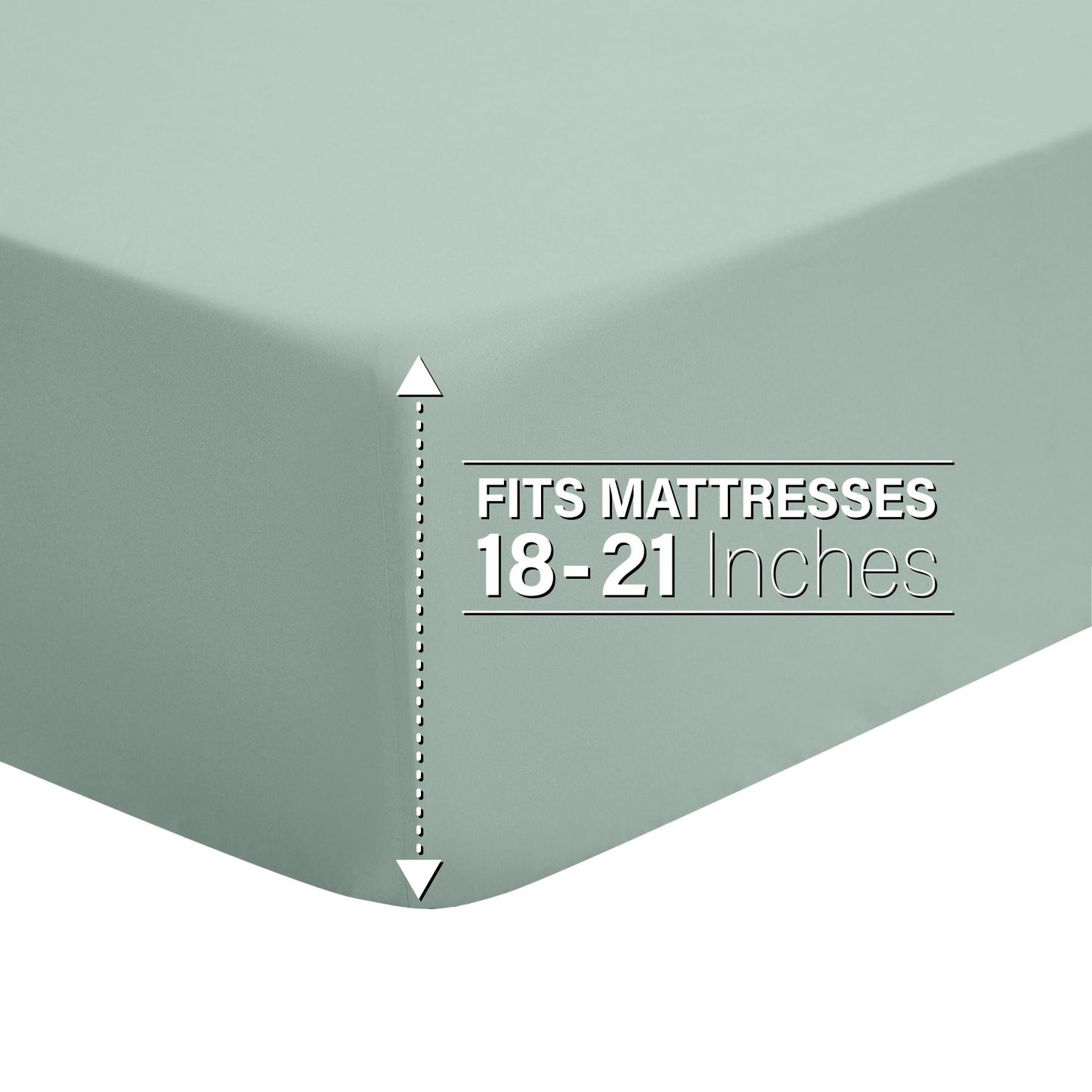 Modern Threads 6-Piece Bed Sheet Set - Deep Pocket, Soft Brushed Microfiber Sheets, Cool & Breathable for Mattress Up to 21 Inches, Includes 4 Pillowcases, Flat & Fitted Sheets, Aloe Queen