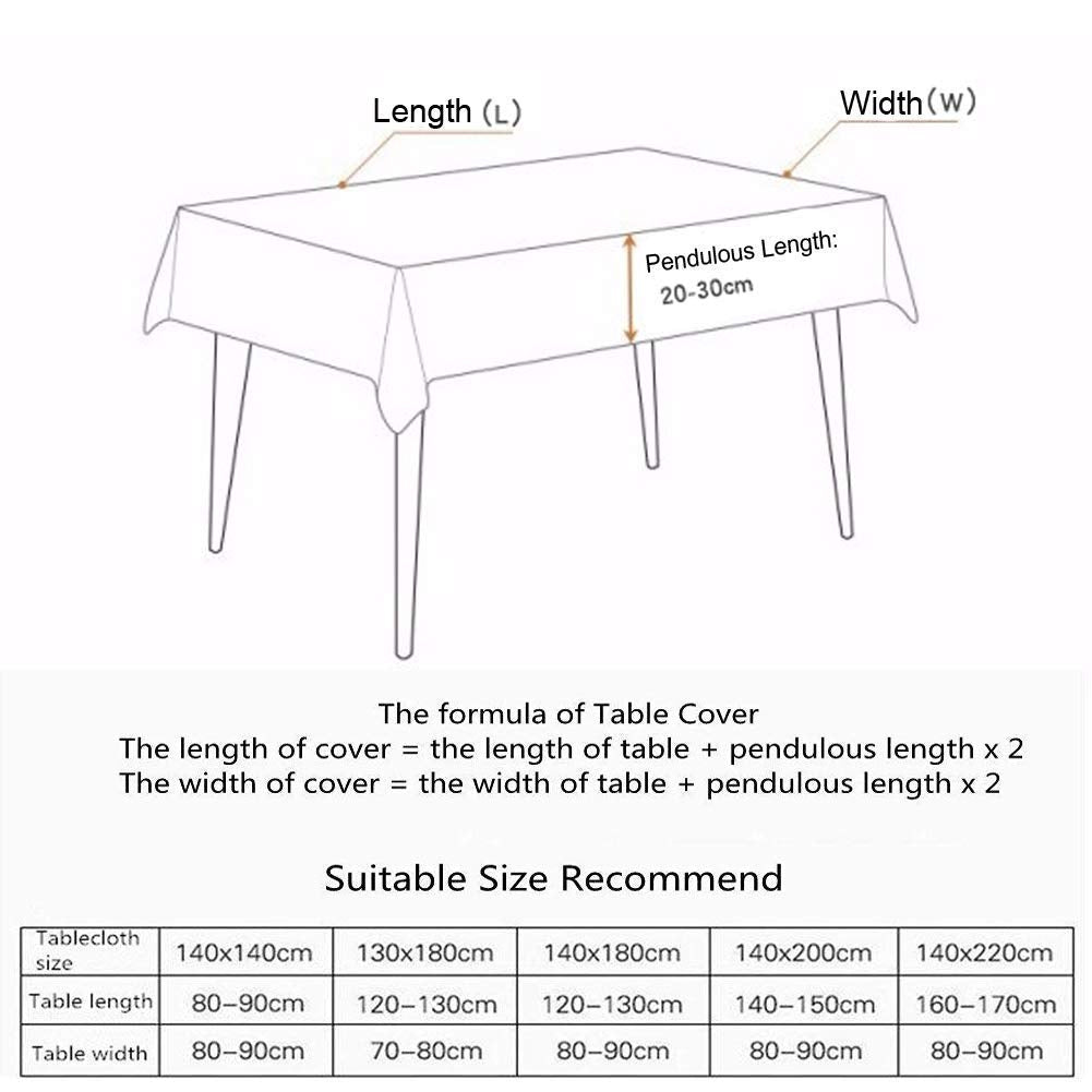 Bringsine Embroidery Wheat Ear Tablecloth Heavy Weight Cotton Linen Fabric Dust-Proof Water-Proof Table Cloth Cover for Kitchen Dinning Tabletop Decoration (Rectangle/Oblong, 53 x 53 Inch, Linen)
