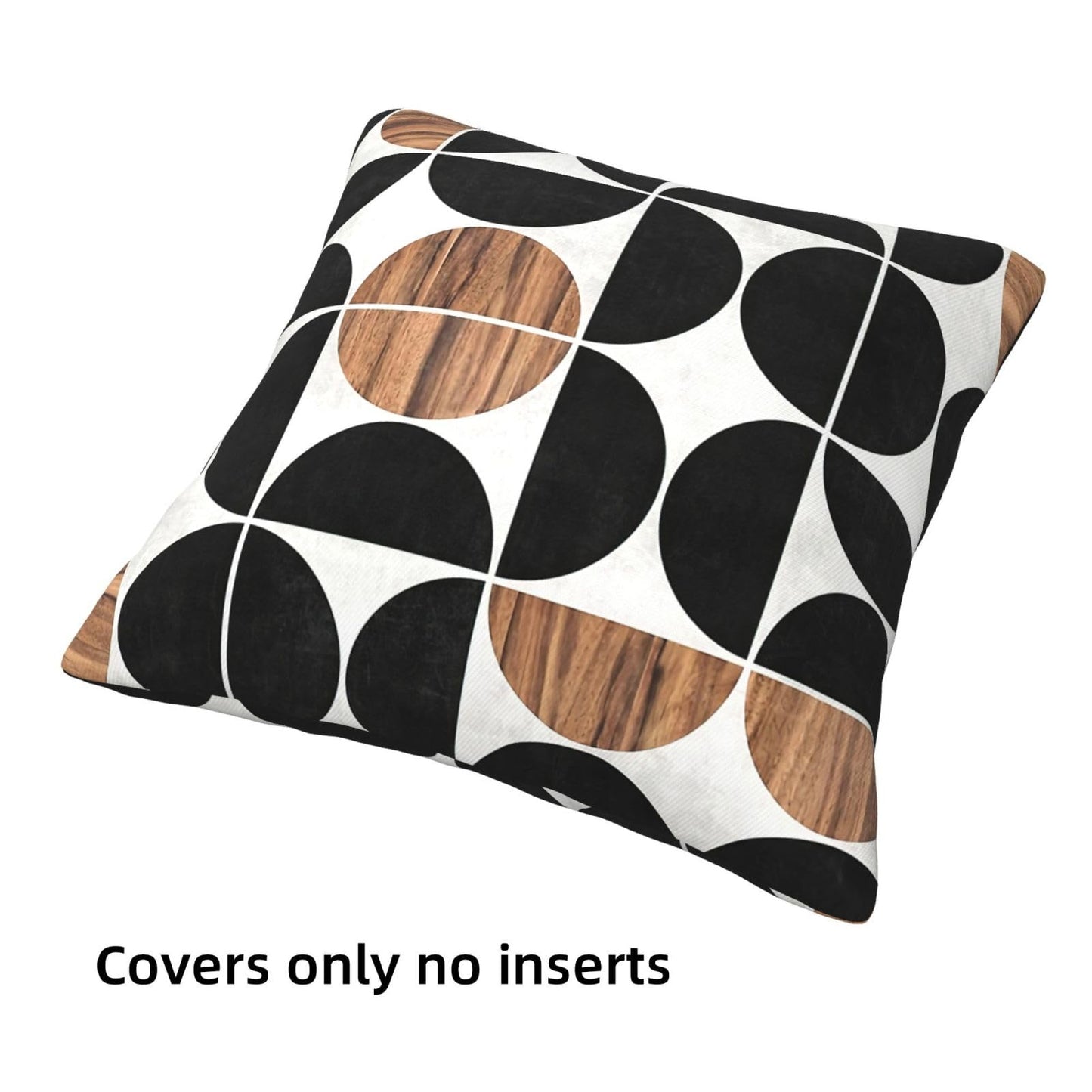 CCOCND Mid Century Pillow Covers 18 x 18 Set of 4 Midcentury Modern Aztec Concrete Wood Pattern Throw Pillow Cover Black White Pillowcase Home Decor Cushion Covers