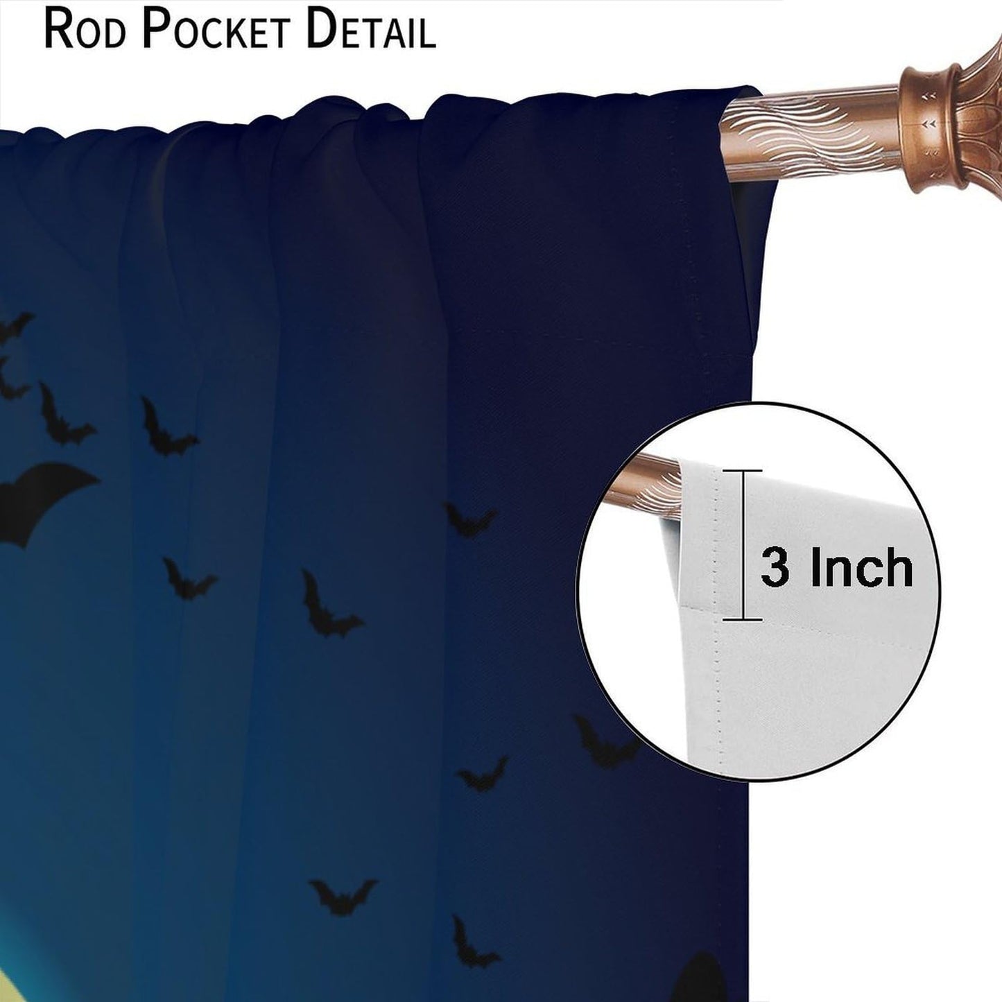Djaby City Heroes Curtains, Night Bat Heroes Moon Cartoon City Window Treatments for Living Room Kids Boys Bedroom Home 42" W X 45" L(No Blackout)