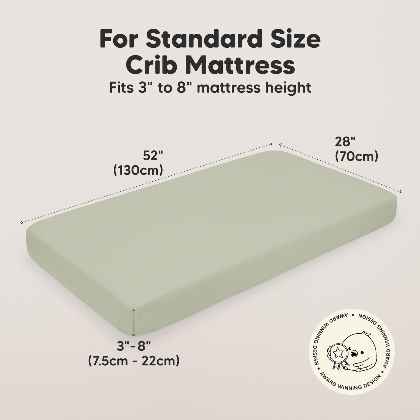 KeaBabies 2-Pack Organic Cotton Crib Sheets for Boys, Girls - 52x28 Fitted Crib Mattress Sheet Neutral, Breathable Cover for Baby Bed Set, Toddler Mattress, Soft & Cute Prints (Foxtrot)