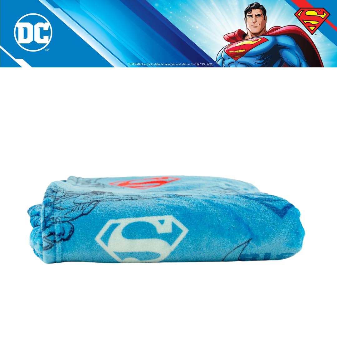 Superman DC Comics Bedding Super Soft Cozy Plush Throw, 46 in x 60 in, (Officially Licensed Product) by Franco