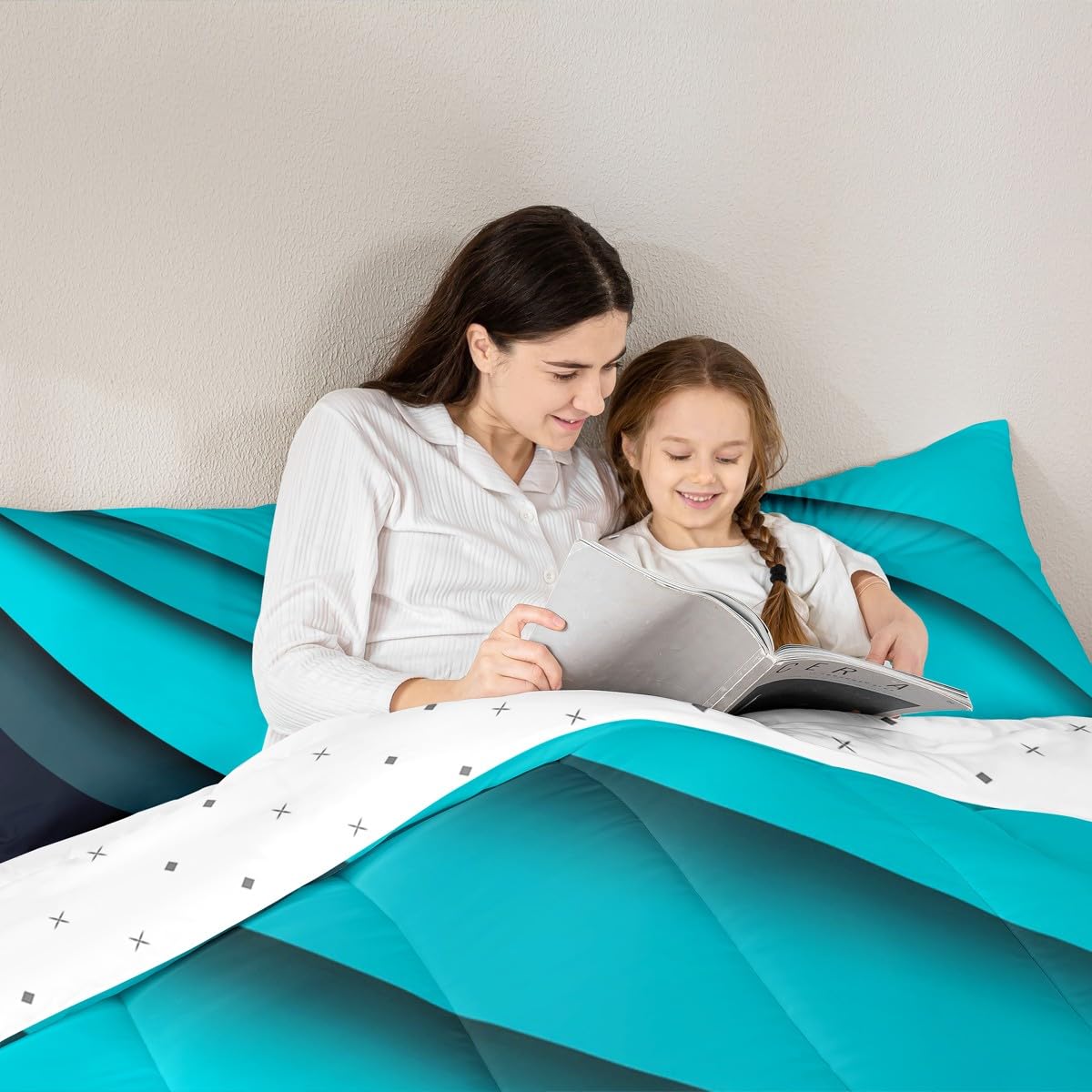 jejeloiu Geometric Bedding Set Full Blue Black Abstract Stripes Comforter Set for Kids Abstract Art Comforter Women Men Teens Soft Lines Decor Quilt Boys