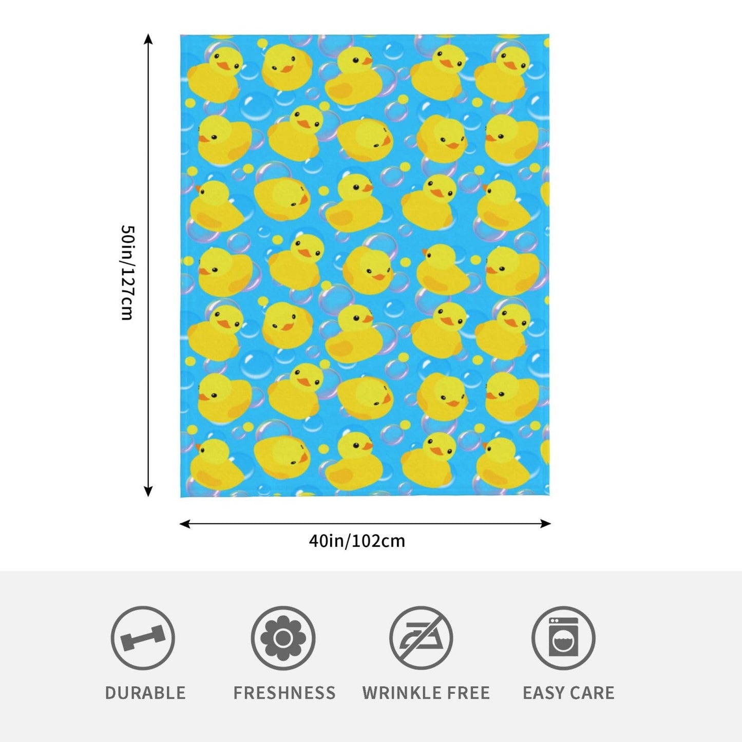 Yellow Rubber Ducks Throw Blanket Gifts Soft Warm Fleece Blankets for Bed Chair Car Sofa Couch Bedroom 50 X40 Inch