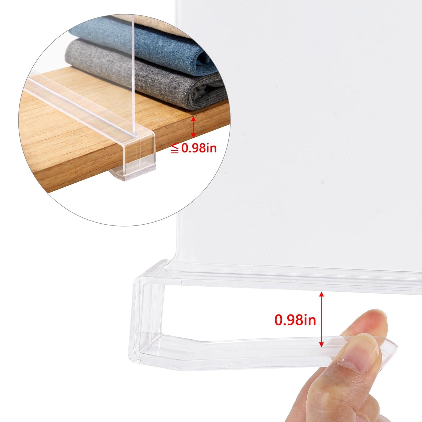 LoveBB 12 Pack Shelf Dividers for Closet Organizers and Storage, Clear Vertical Shelf Closet Separators for Sweater, Shirts, Clothes, Handbags