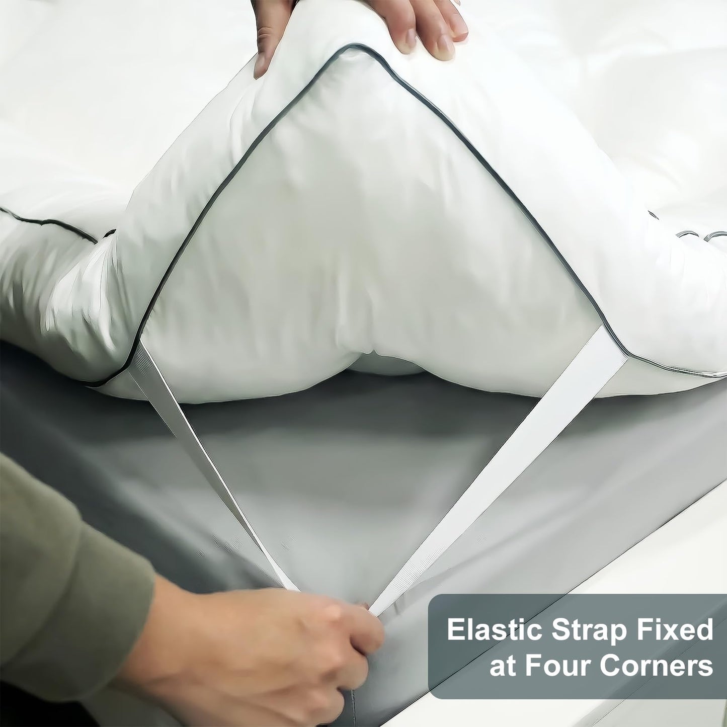 NightHug 5 Inch Memory Foam Mattress Topper Twin XL, 2000GSM Shredded Memory Foam Pillow Top, Back Pain Relief & Plush Support, Extra Thick & Breathable, College Dorm Must-Have