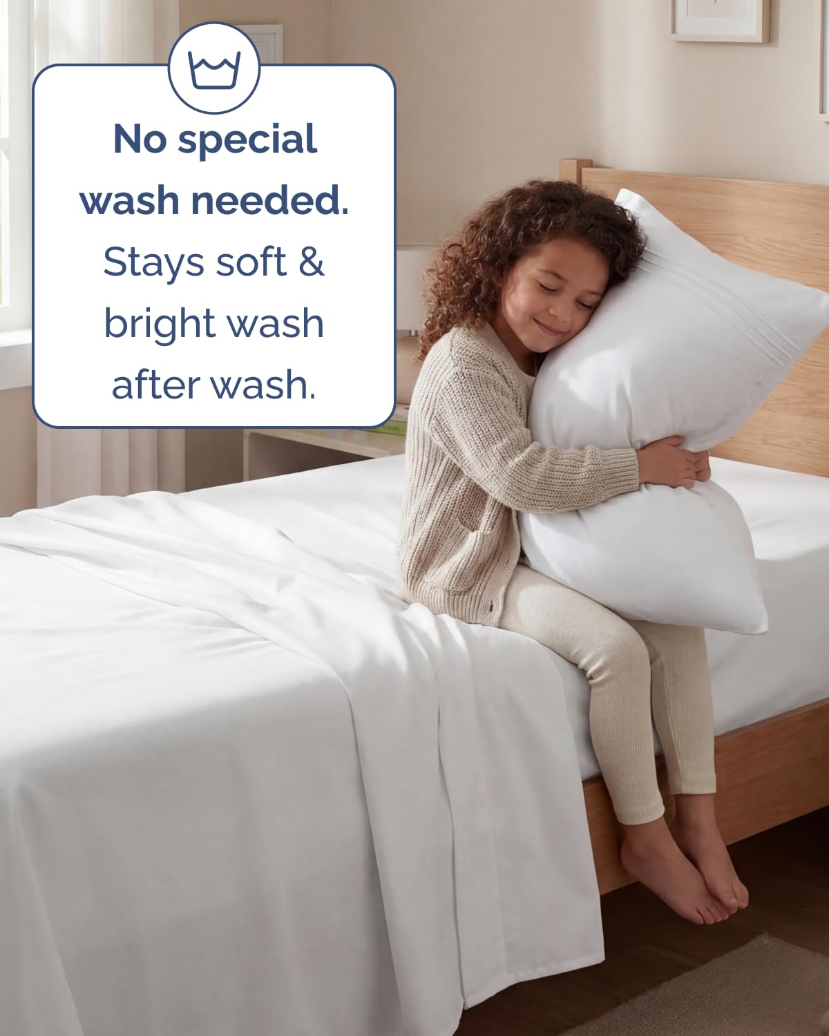 Twin Size 3 Piece Sheet Set - Comfy Breathable & Cooling Sheets - Hotel Luxury Bed Sheets for Women & Men - Deep Pockets, Easy-Fit, Extra Soft and Wrinkle Free Sheets - White Oeko-Tex Bed Sheet Set