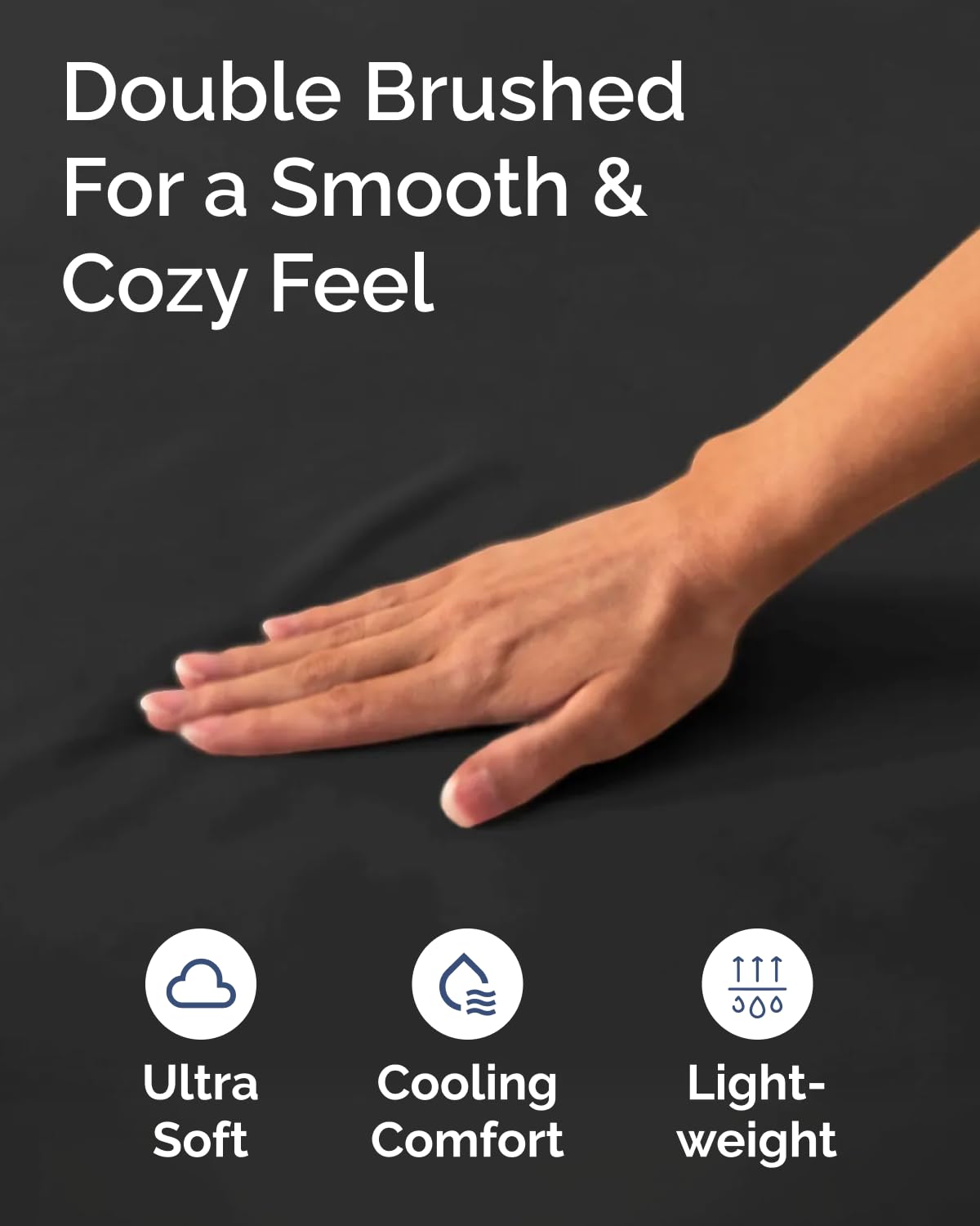 Full Size Fitted Bed Sheet - Pack of 2 Single Fitted Bottom Sheet Only - Fits Mattress Up to 16" Deep Pockets - Extra Soft, Breathable & Cooling - Hotel Quality, Fade, Shrink & Wrinkle Free - Black