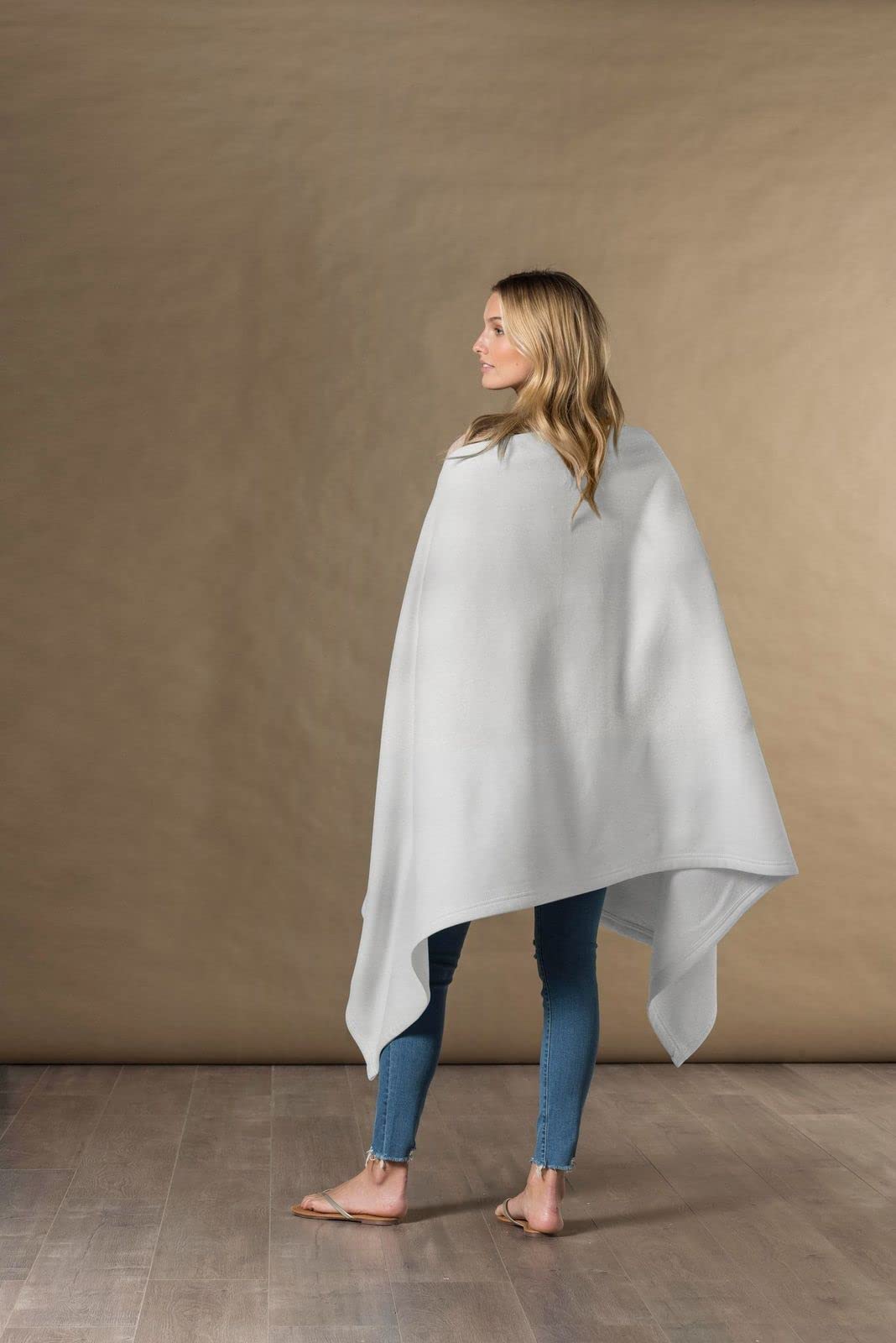 MV Sport Lightweight Sweatshirt Blanket Throw – Warm & Cozy, Breathable Oversized Fleece Knit, Couch, Bed, Travel, Cold Nights, and Outdoors – Soft Light Weight Blanket 54" x 84" Oatmeal