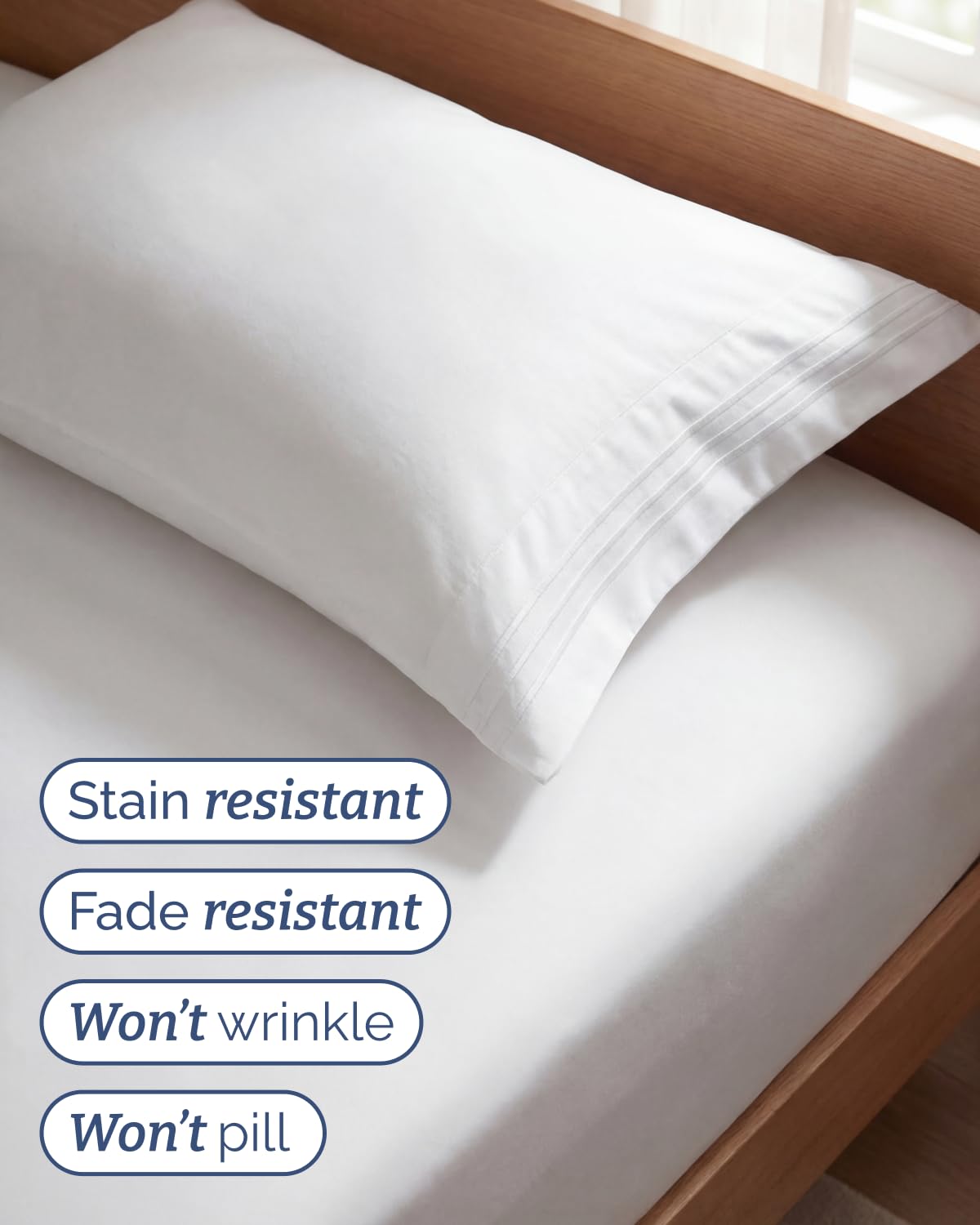 Twin Size 3 Piece Sheet Set - Comfy Breathable & Cooling Sheets - Hotel Luxury Bed Sheets for Women & Men - Deep Pockets, Easy-Fit, Extra Soft and Wrinkle Free Sheets - White Oeko-Tex Bed Sheet Set