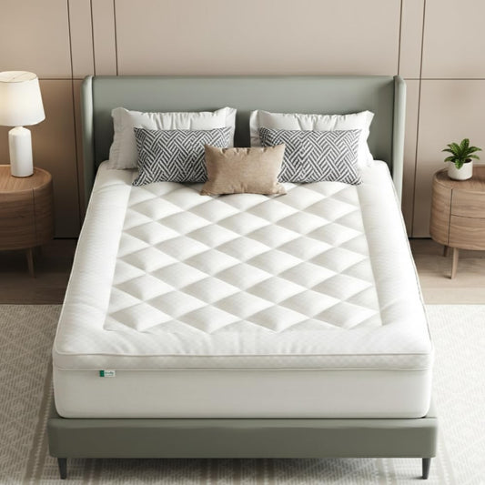 Novilla King Mattress Topper, Extra Thick Pillow Top Mattress Pad, Down Alternative Fill Breathable Cover, 8-21" Deep Pocket Soft Bed Topper for Back Pain Relief, Oatmeal