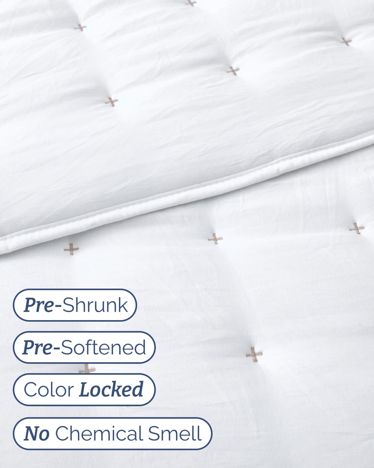 Quilts Queen Size - Bedspread for Queen Size - Lightweight Comforter Set - Quilt Bedding Set for All-Seasons - Ultra Soft, Breathable & Comfy - Summer Coverlet with 2 Pillow Shams - 90" x 96", White