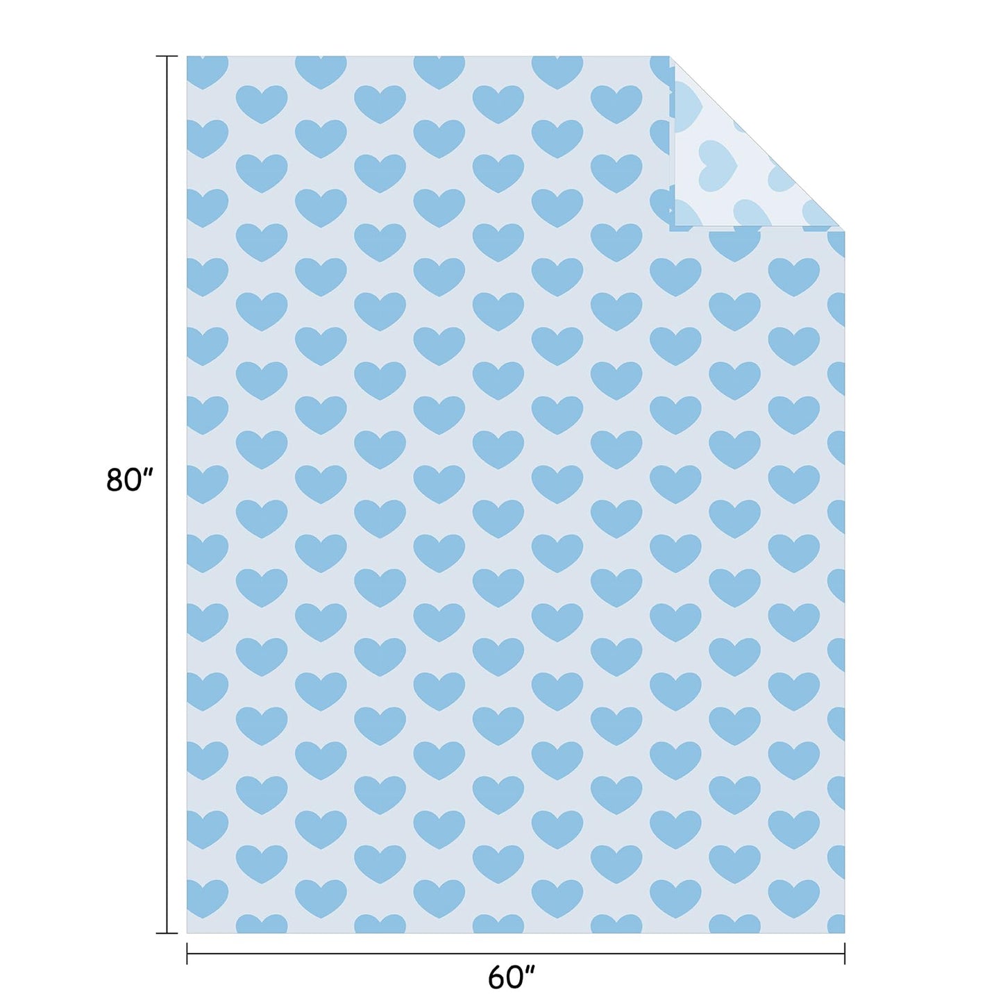 FY FIBER HOUSE Heart Flannel Throw Blanket Soft Cozy Blankets for Lover Gifts All Season Use, 60x80 Inches, Blue