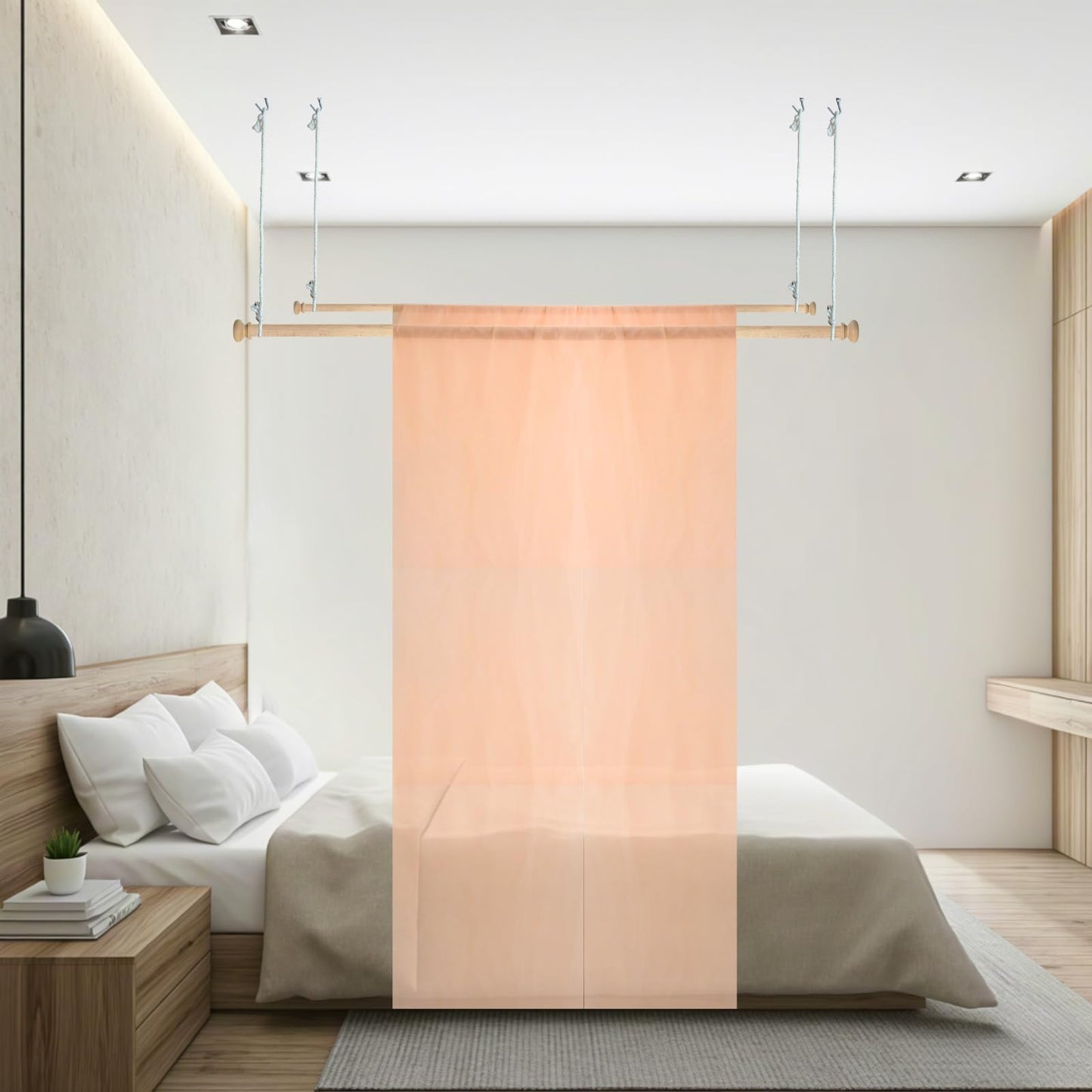 Beyeutao Bed Canopy Frame Adjustable Solid Wood Bed Poles Hanging Bed Pole Canopy Bed Frame Bed Curtains Frame Suitable for All beds 2Pcs 78 inches.