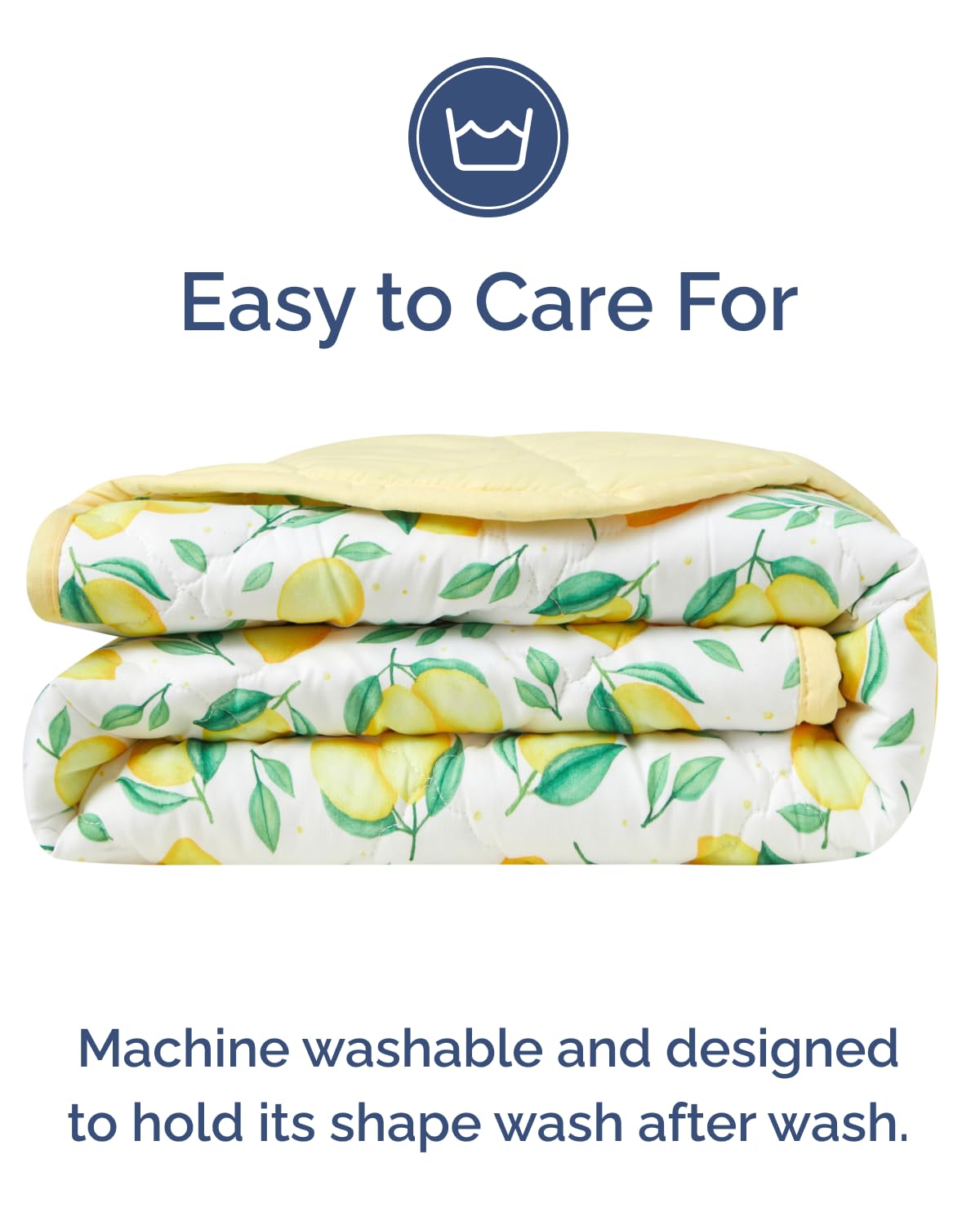Lemon Toddler Comforter - Down Alternative Toddler Microfiber Comforter - Lightweight & Warm Baby Quilt Blanket - Soft & Breathable - Kids Duvet Insert for Crib & Stroller - Machine Washable - 39x47