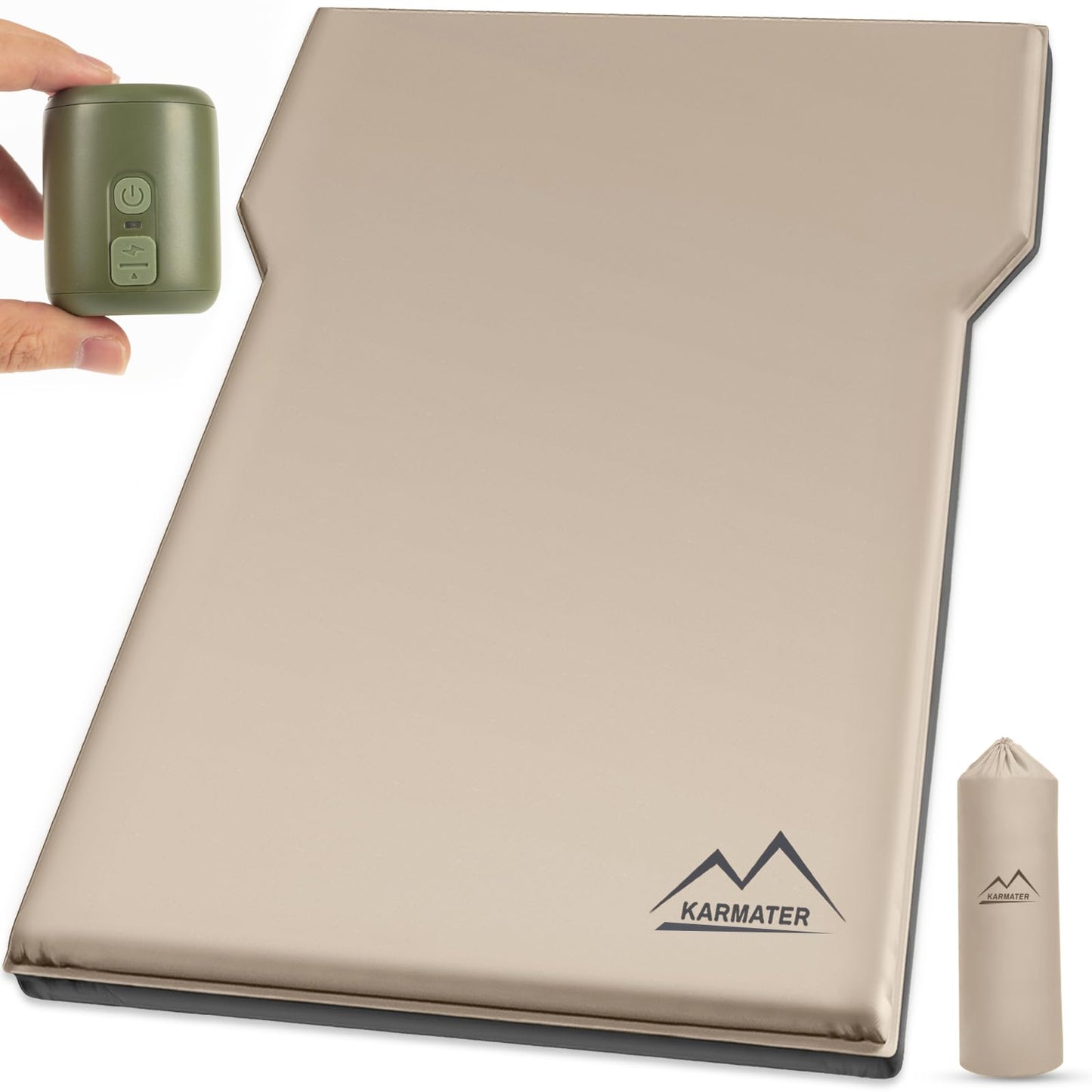 SUV Air Mattress Car Bed Camping, Inflatable Car Camping Pad with Air Pump, Ultrathick Memory Foam Camping Mattress, 9.0 R-Value Insulated Sleeping Pad 2 Person, Camp Mat for Hiking and Backpacking