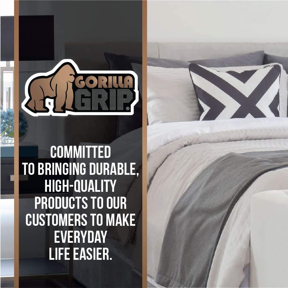 GORILLA GRIP Non Slip Mattress Gripper, Prevents Mattresses from Sliding and Holds Bed in Place, Pad Grips Beds, Sofa, Couch, Chair Cushions and Helps Keep Topper from Slipping, Easy Trim Pads, Queen