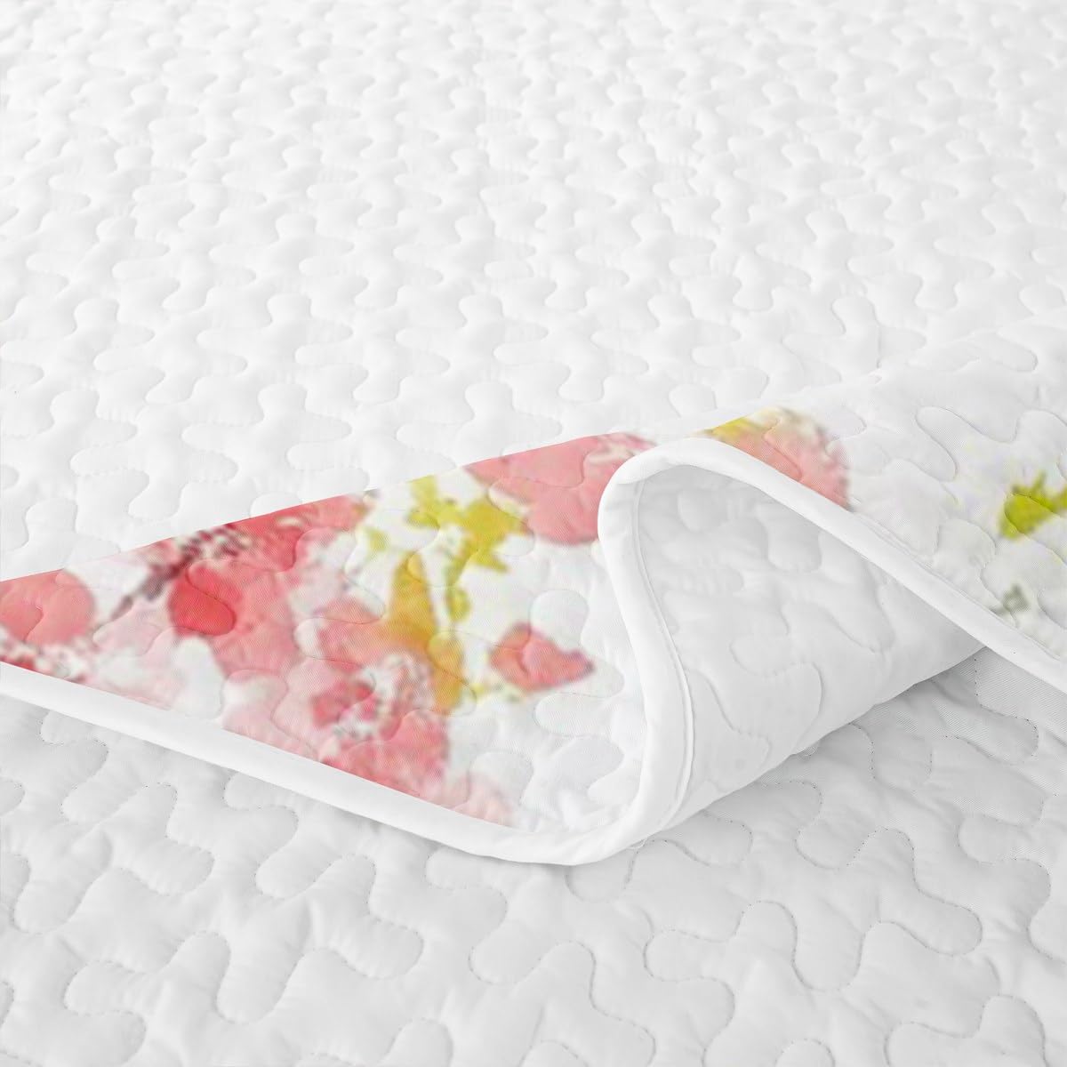 Erosebridal Cherry Blossoms Quilt Japanese Style Quilt Set Queen Pink Flowers Bedding Coverlet Branches Plant Floral Bedspread