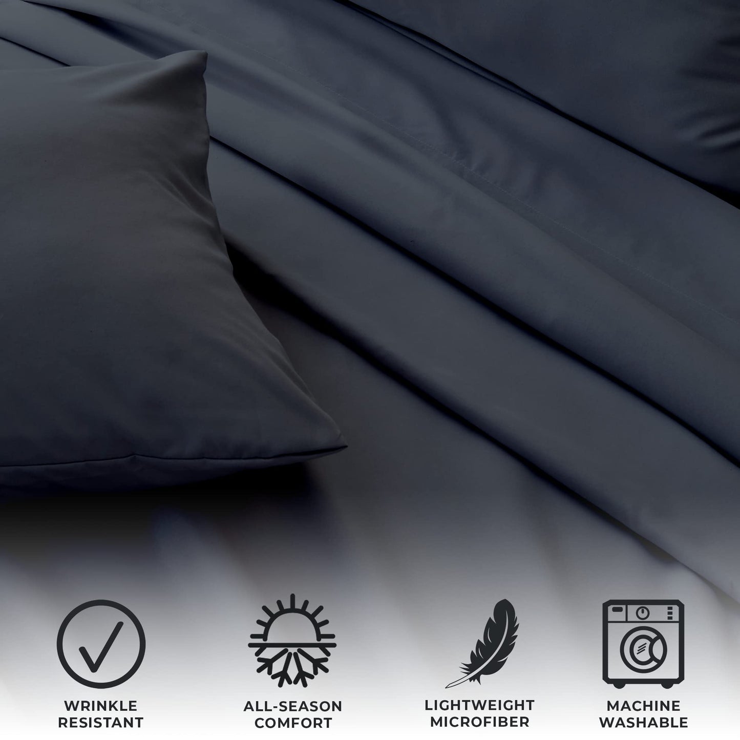 Great Bay Home 3-Piece Twin Blue Microfiber Sheet Set - Ultra-Soft, Brushed Bedding Sheets & Pillowcases - Wrinkle & Fade Resistant, All-Season Bed Sheets for Bed (Twin, Ocean)