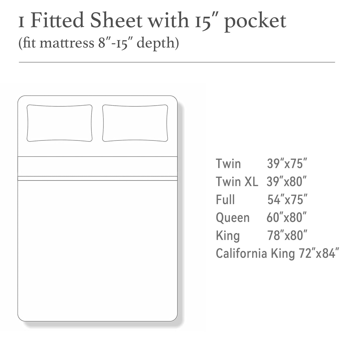 HOMTEC 100% Cotton Percale Fitted Sheet California King Size, 8-15" Deep Pocket Cooling Bottom Sheet, Breathable Soft & Crisp Fitted Sheet Only with 4 Corner Straps (Cal King, White)