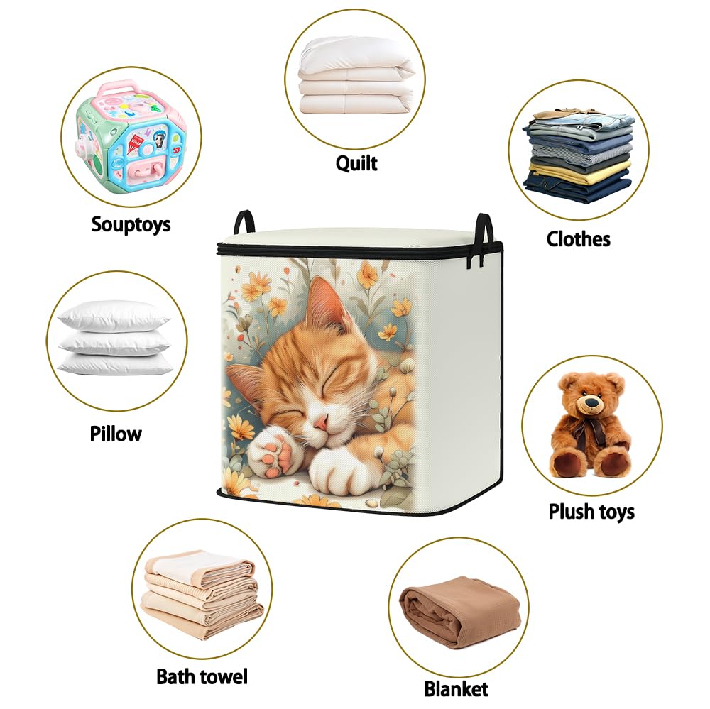 Dawuyu 2pcs closet organizers and storage under bed,clothing blanket sweater sheet bedding comforter duvet quilt pillow toy storage bags with lids,dorm room essentials for containers 95L