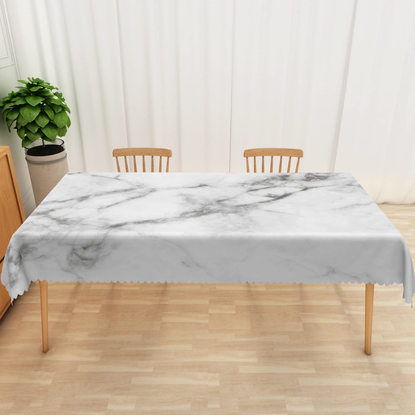 SIEDYCV Abstract White Grey Marble Texture Tablecloth, 60x120 Inch Modern Luxury Black Crack Ink Art Rectangle Table Cloth,Waterproof Fabric Table Cover for Kitchen Dining Room Patio Home Party Decor