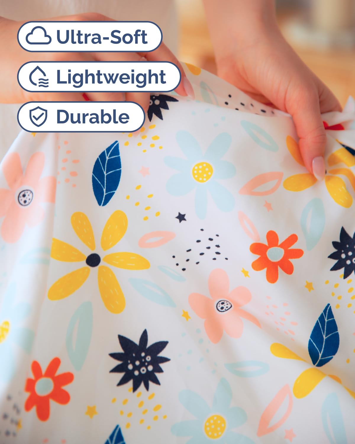 Floral Sheets - Flower Print Bed Sheet Set - 1 Flat, 1 Fitted & 2 Pillowcases w/ Deep Pockets - Comfy, Cozy, Wrinkle & Fade Free - Boho Botanical Bedding - Soft, Breathable & Cooling - Full Size Set