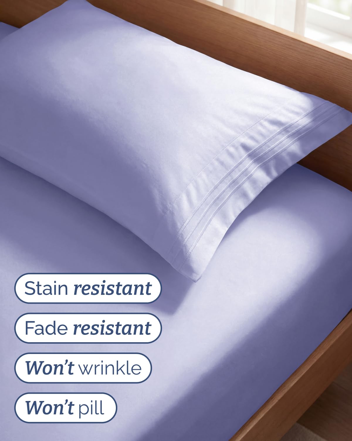 Twin Size 3 Piece Sheet Set - Comfy Breathable & Cooling Sheets - Hotel Luxury Bed Sheets for Women & Men - Deep Pockets, Easy-Fit, Extra Soft & Wrinkle Free Sheets - Lavender Oeko-Tex Bed Sheet Set