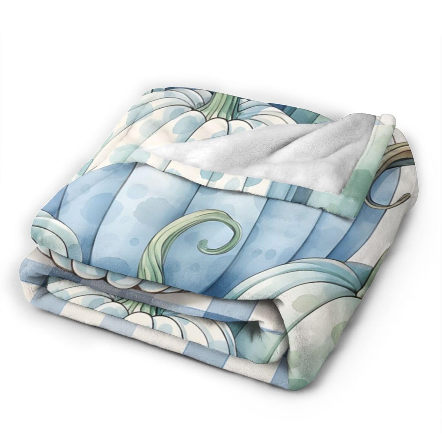 Blue Pumpkins White Gingham Throw Blanket for Couch Soft Blanket for Bed Bed Sofa Decor for Living Room Bedroom 60"X50"