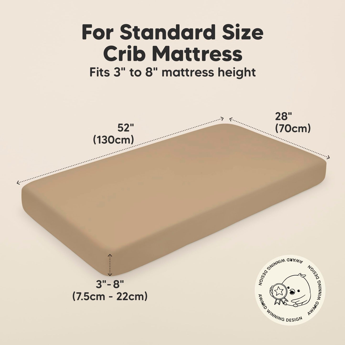 KeaBabies 2-Pack Organic Cotton Crib Sheets for Boys, Girls - 52x28 Fitted Crib Mattress Sheet Neutral, Breathable Cover for Baby Bed Set, Toddler Mattress, Soft & Cute Prints (Pecan)