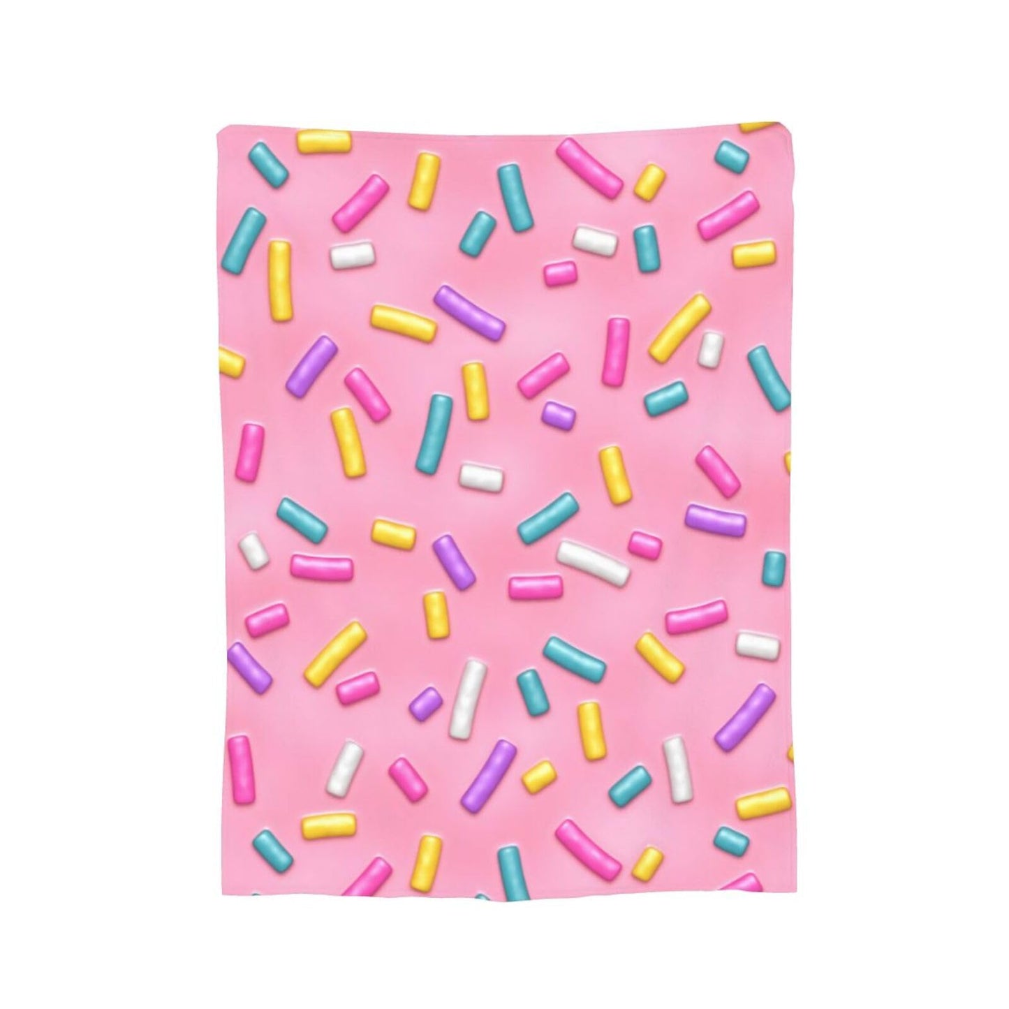 Pink Girly Donut Sprinkles Throw Blanket Super Soft Warm Bed Blankets for Couch Bedroom Sofa Office Car, All Season Cozy Flannel Plush Blanket Gifts for Girls Boys Kids Teens 50"x40"