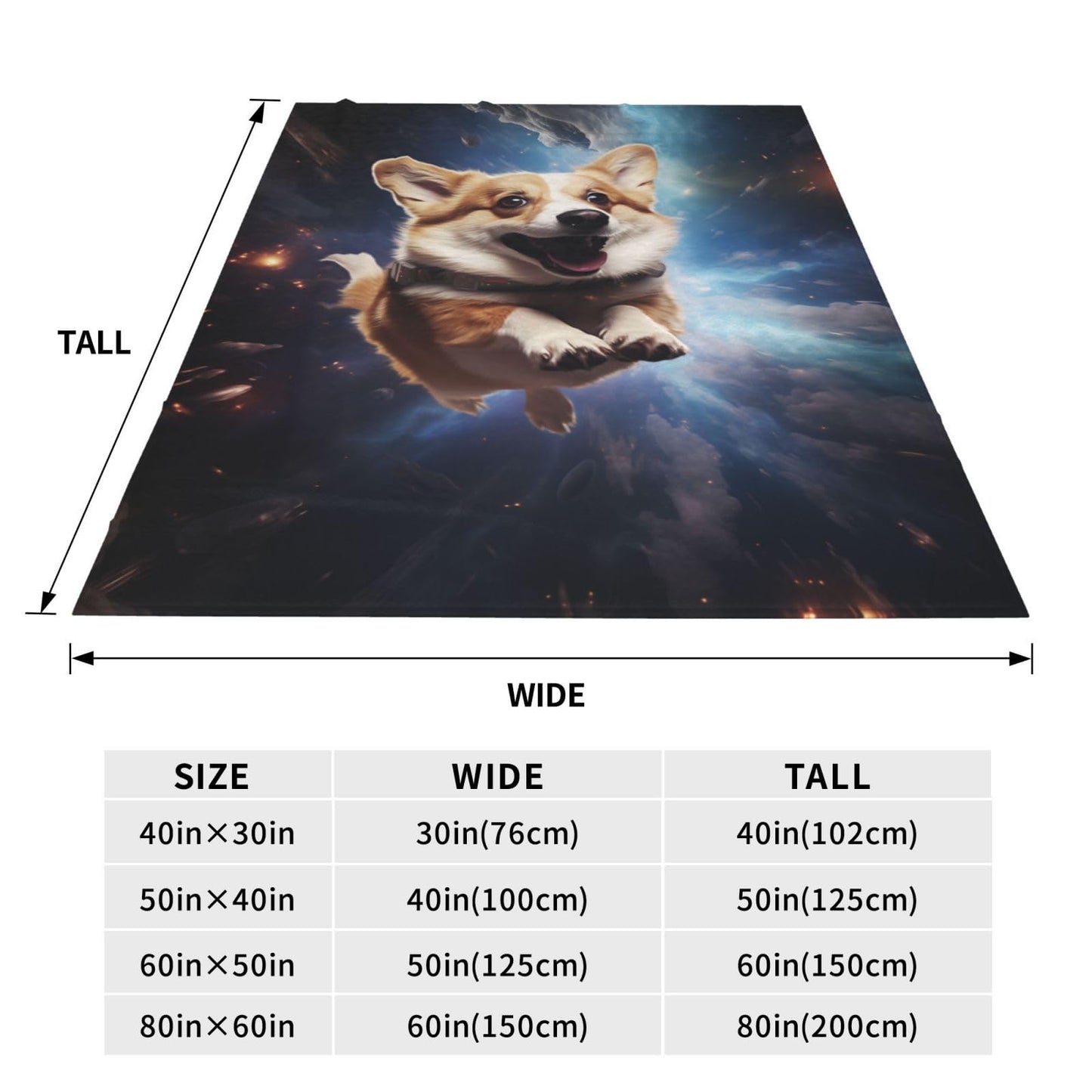 amepay Funny Corgi Blanket Gifts for Corgi Lovers Grils Boys Cute Puppy Dog Universe Flannel Throw Blankets Soft Fuzzy Lightweight for Home Decor Couch Bed Sofa 60x50 Inches