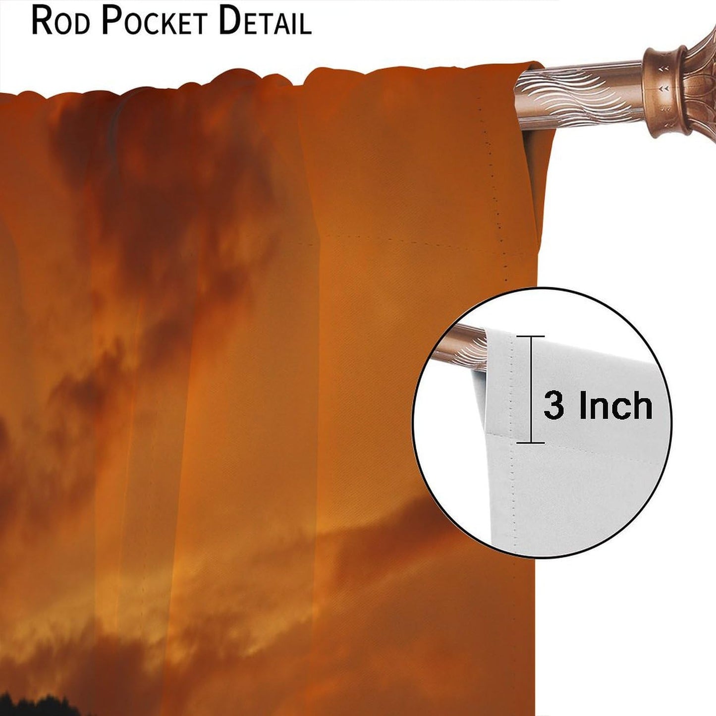 Africa Curtains, Savannah Animal Giraffe and Majestic Tree at Sunrise in Kenya, Living Room Bedroom Rod Pocket Blackout Window Drapes Burnt Orange and Black 42" W X 45" L
