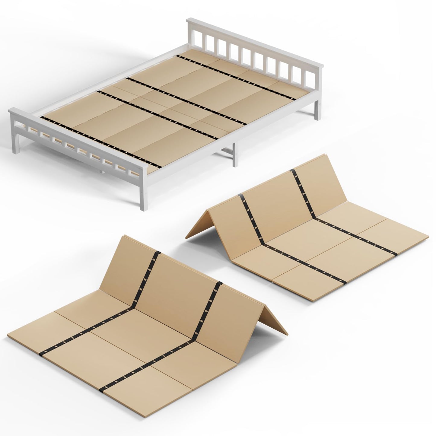 Imperius Twin Bed Board Under Mattress Support,5mm,Foldable Box Spring,Bed Support Slats,King Size 76x80''