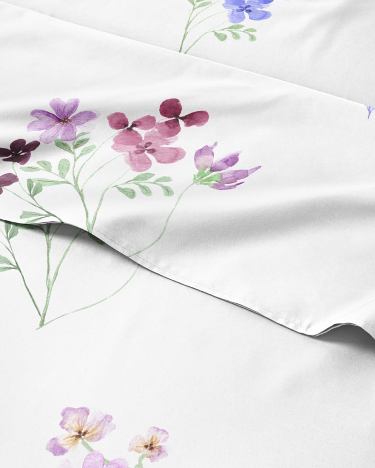 Floral Sheets - Butterfly Floral Bed Sheet Set - 1 Flat, 1 Fitted & 1 Pillowcase w/ Deep Pockets - Comfy, Wrinkle & Fade Free - Boho Botanical Bedding - Soft, Breathable and Cooling - Twin Size Set