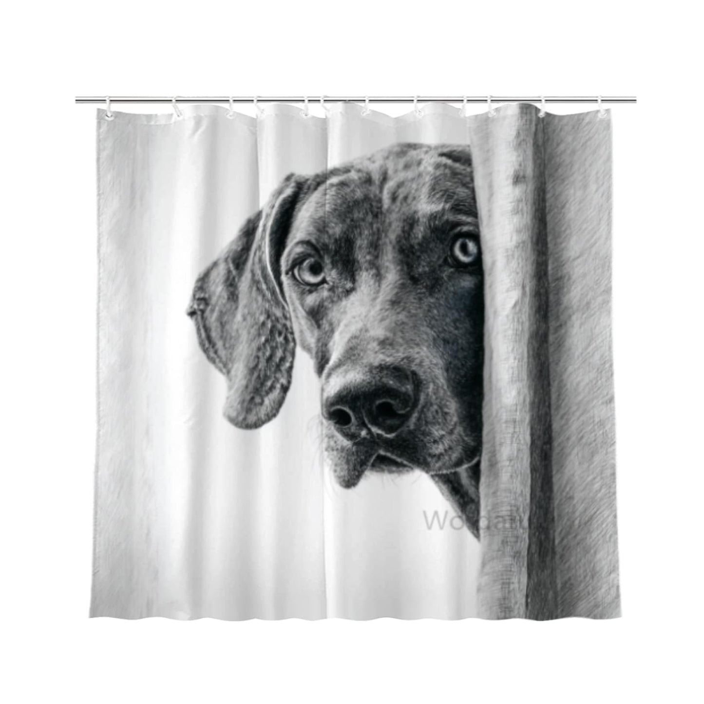 Wordatu Weimaraner Shower Curtain Bathroom Set 72x72 Inches Taking a Bubble Bath Animal Bath Animal Pet Dog Art Home Decor 12 Hooks