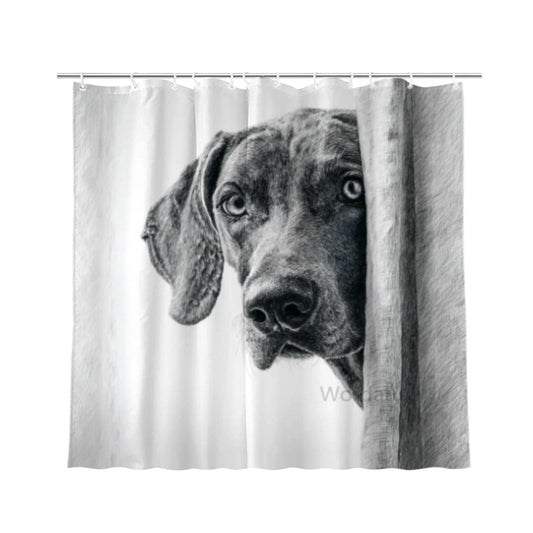 Wordatu Weimaraner Shower Curtain Bathroom Set 72x72 Inches Taking a Bubble Bath Animal Bath Animal Pet Dog Art Home Decor 12 Hooks