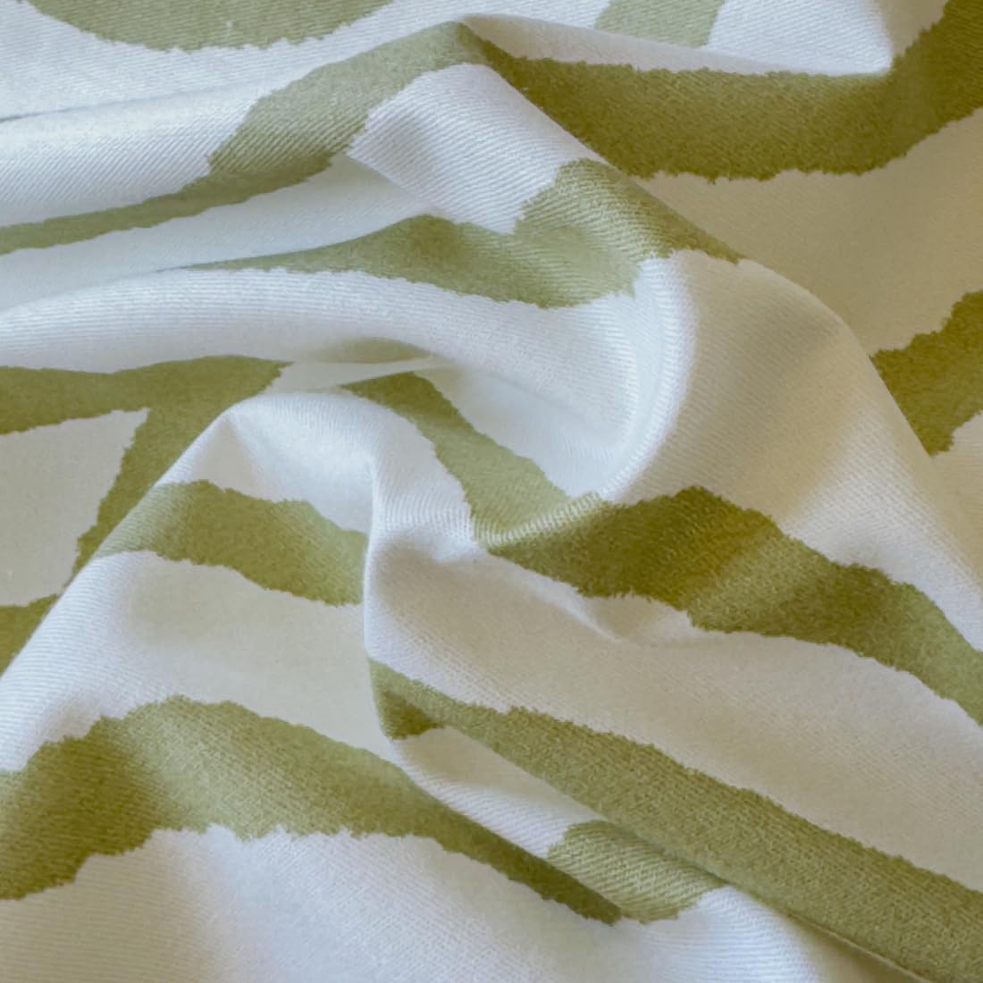 LIWHENHAO Abstract Duvet Cover Set Queen 100% Cotton Bedding Yellow Green Curve on White 1 Striped Geometric Comforter Cover Full 2 Pillowcases for Kids Girls Boys Woman