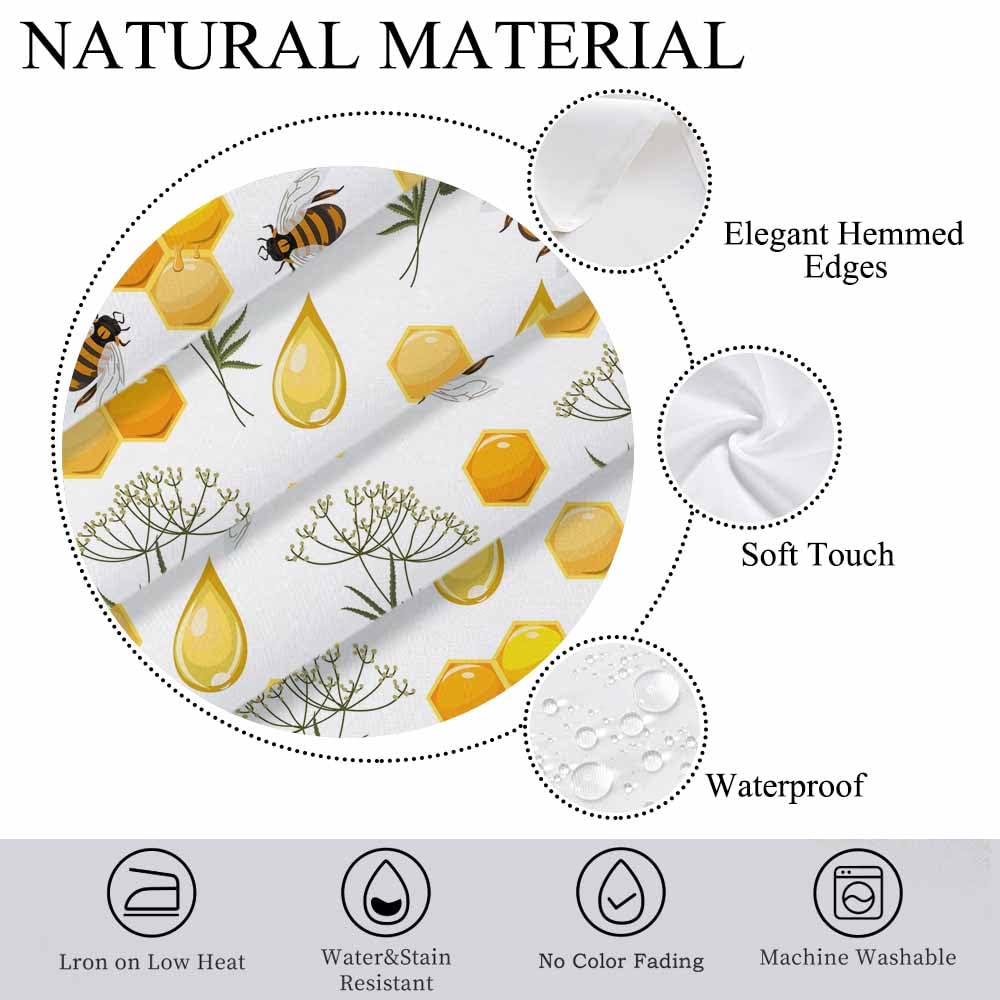 LoLo UoUo Bees Honeycombs Yellow Rectangular Tablecloth Nectar Honey Beehive Farm Polyester Table Cloths for Dining Kitchen Outdoor Picnic Camping Party Wedding Event,Washable Table Cover 52 x 70 Inch